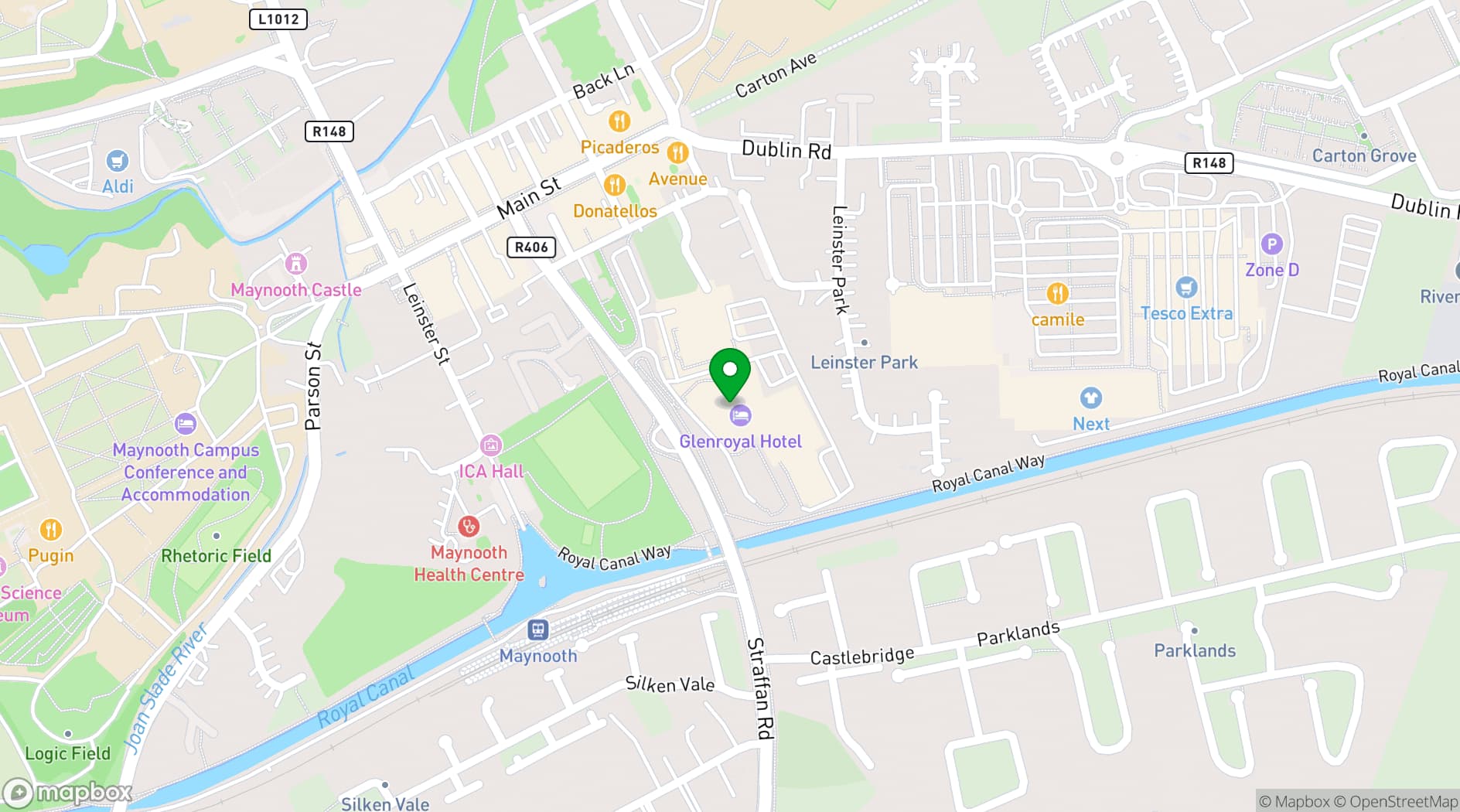 Map showing Glenroyal Hotel