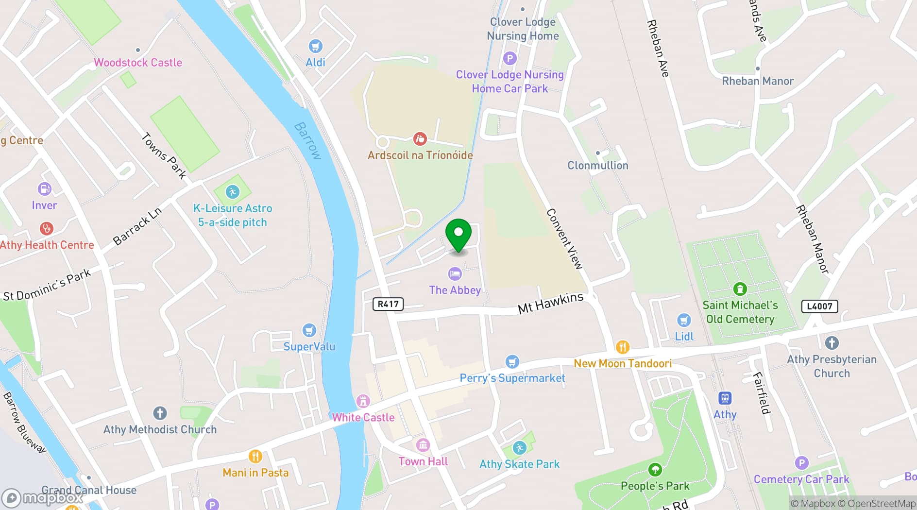 Map showing The Abbey