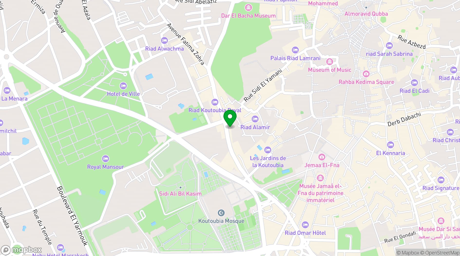 Map showing El Fenn