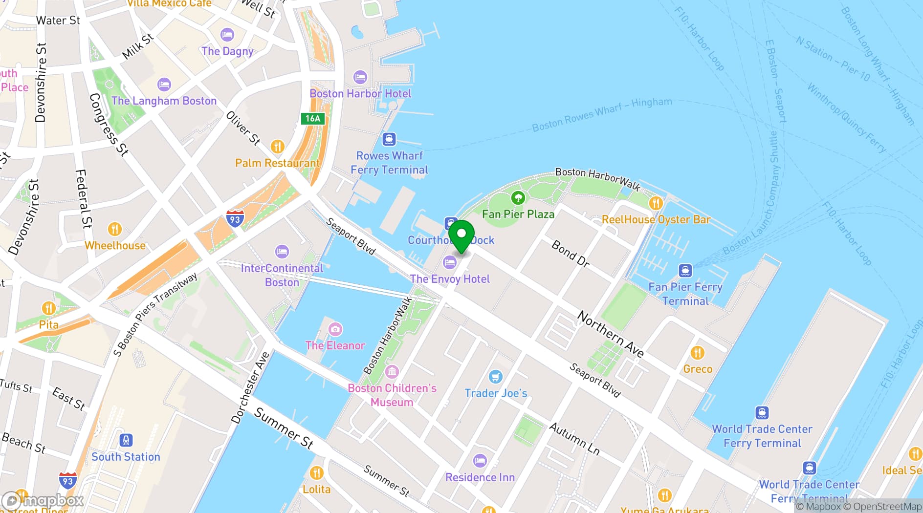 Map showing The Envoy Hotel, Autograph Collection
