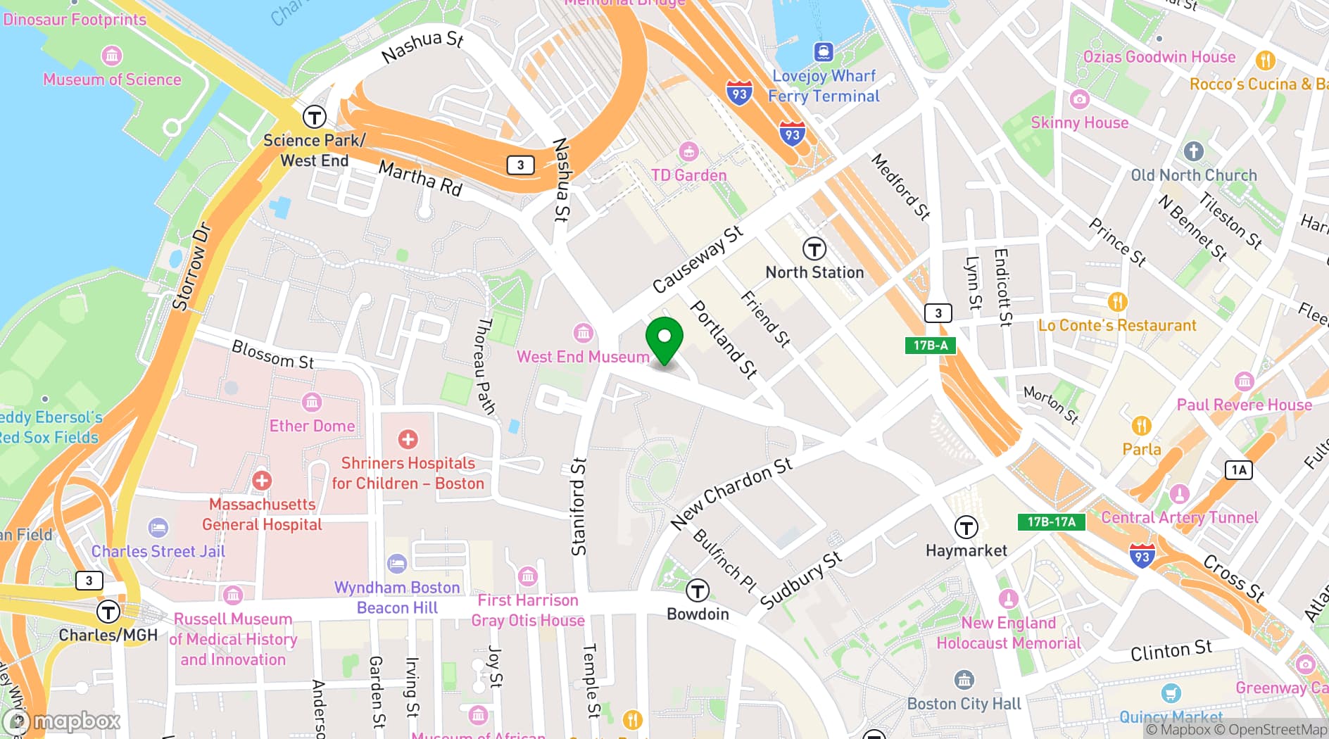 Map showing The Boxer Hotel