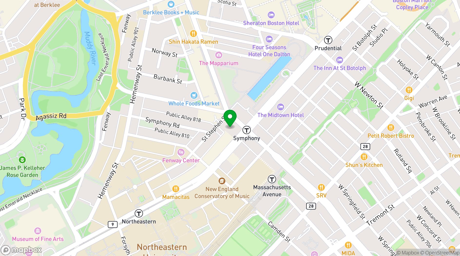 Map showing Symphony Hall