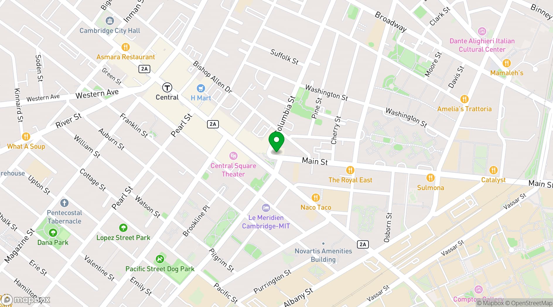 Map showing Cambridge, MA 02139