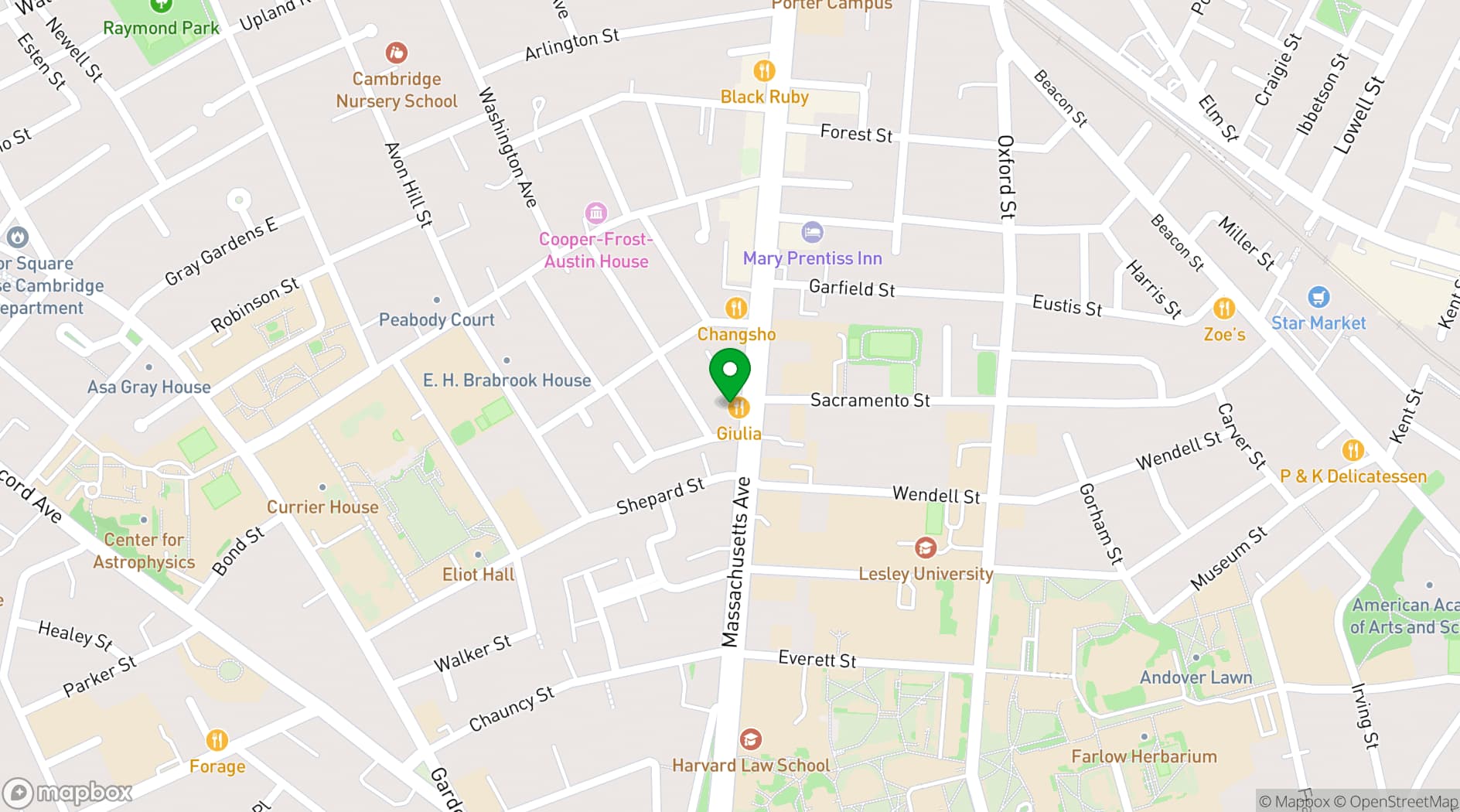 Map showing Giulia Restaurant