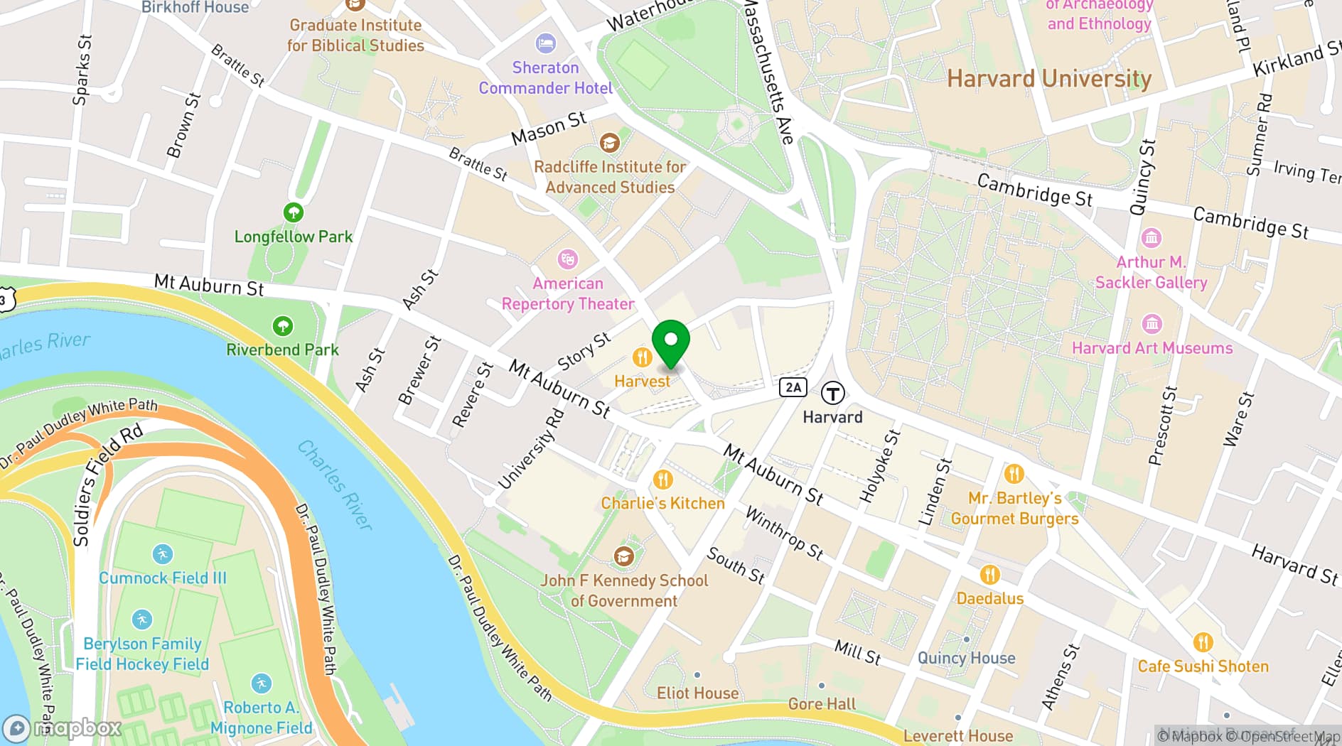 Map showing The Brattle Theatre