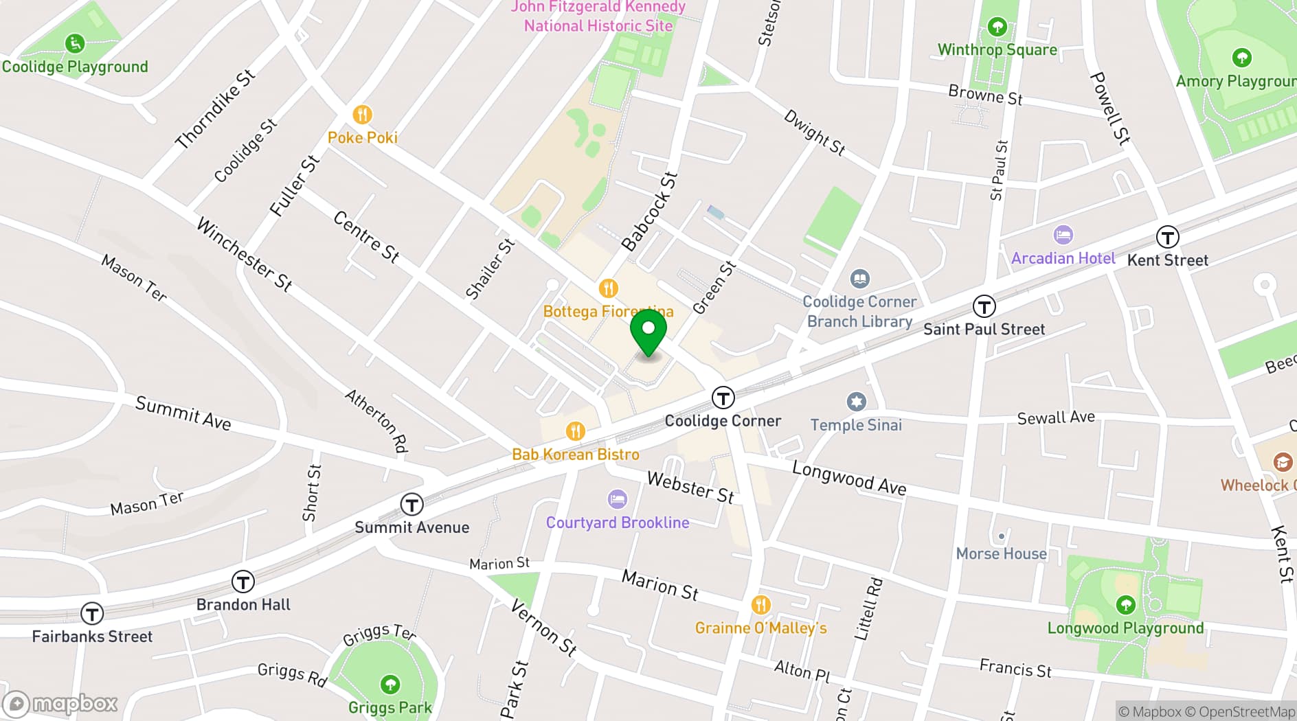Map showing Coolidge Corner Theater