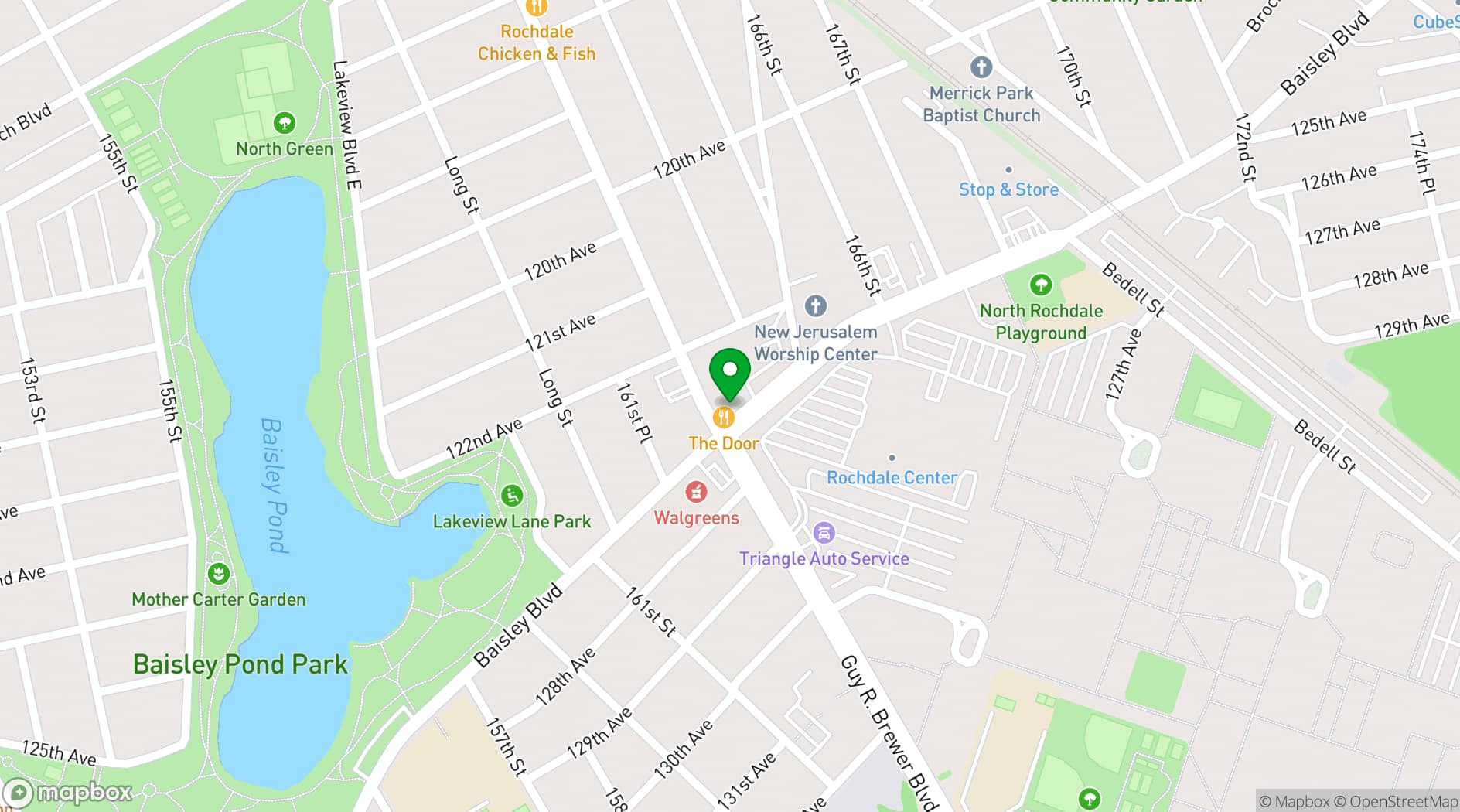 Map showing The Door Restaurant
