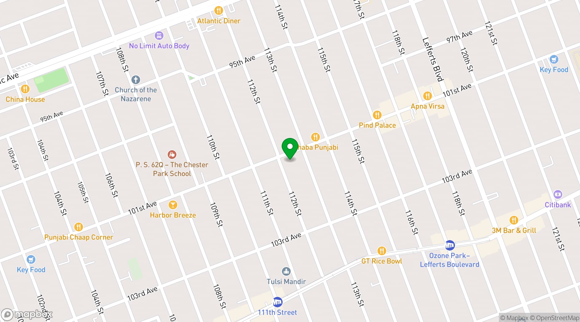 Map showing Brooklyn Party Hall