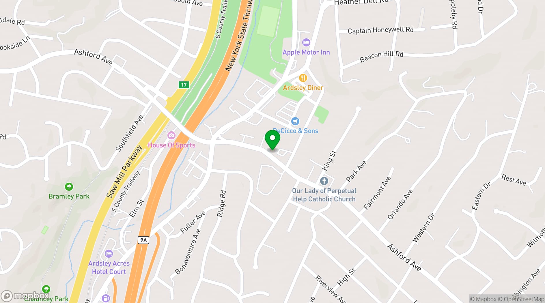 Map showing Village of Ardsley