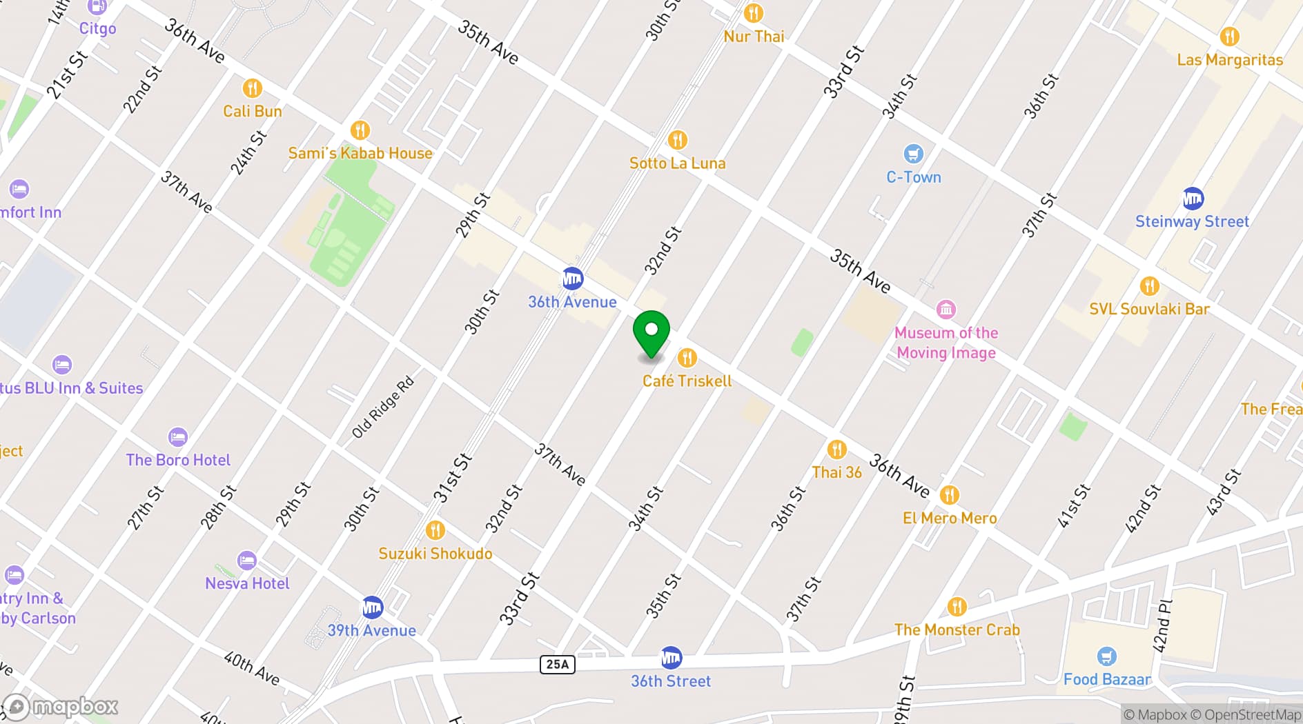 Map showing Melrose Ballroom