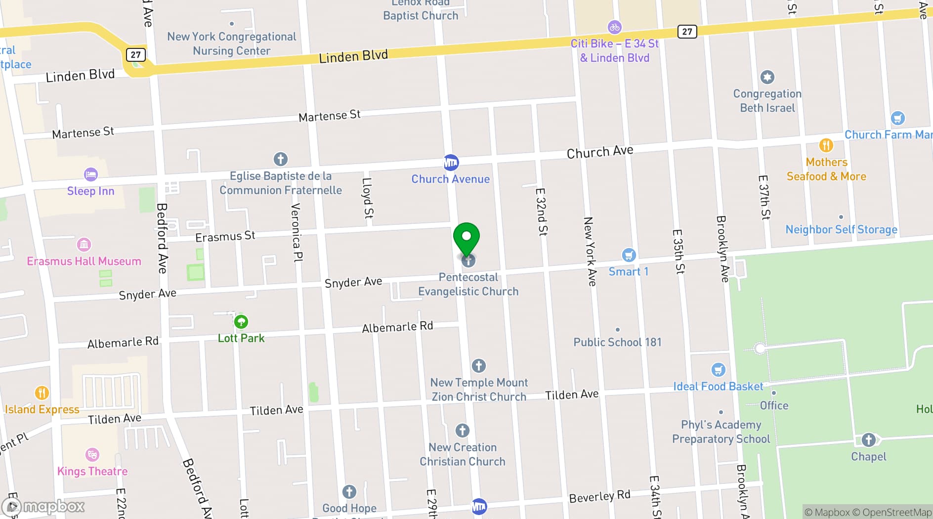 Map showing BROOKLYN FÊTE