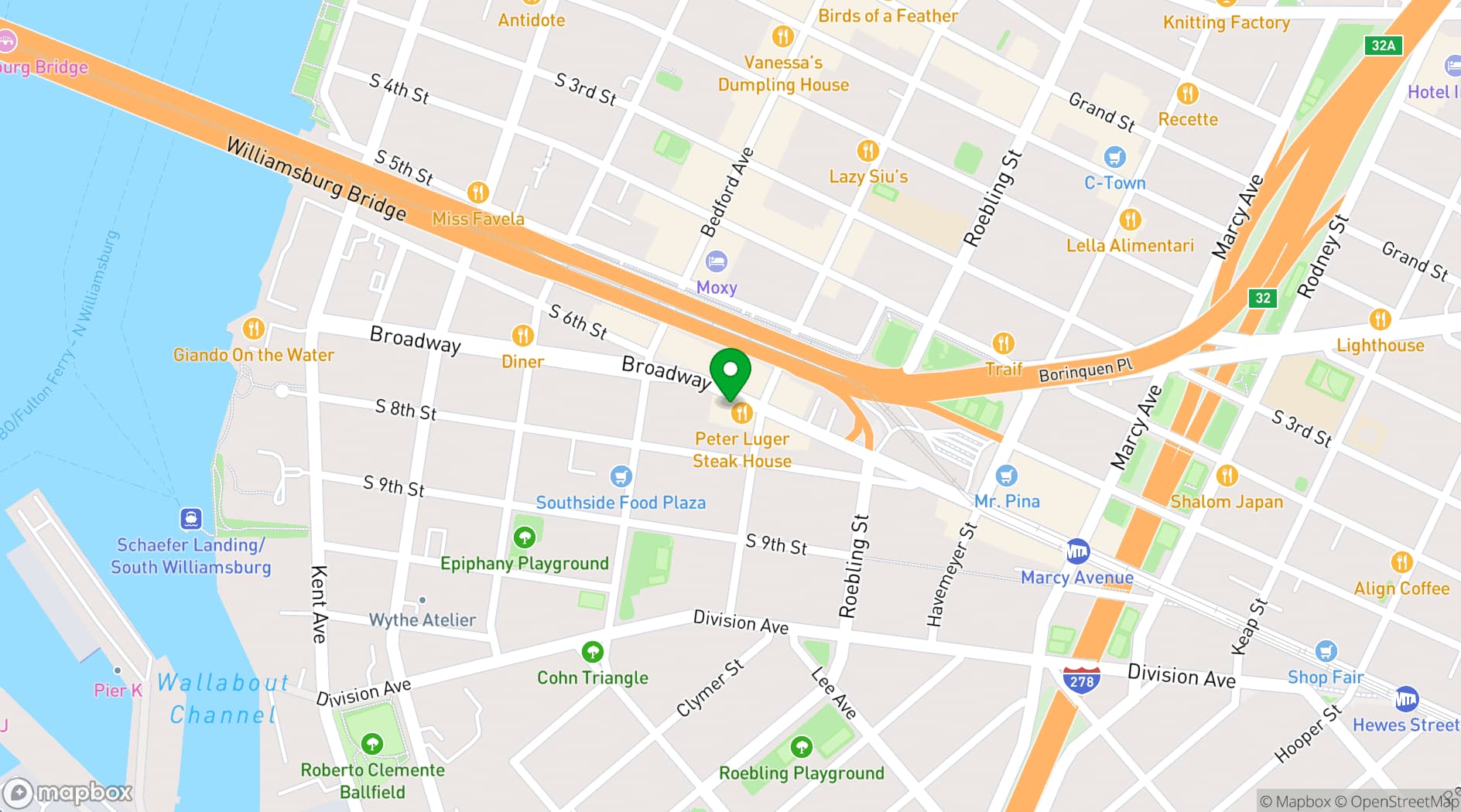 Map showing Velvet Brooklyn