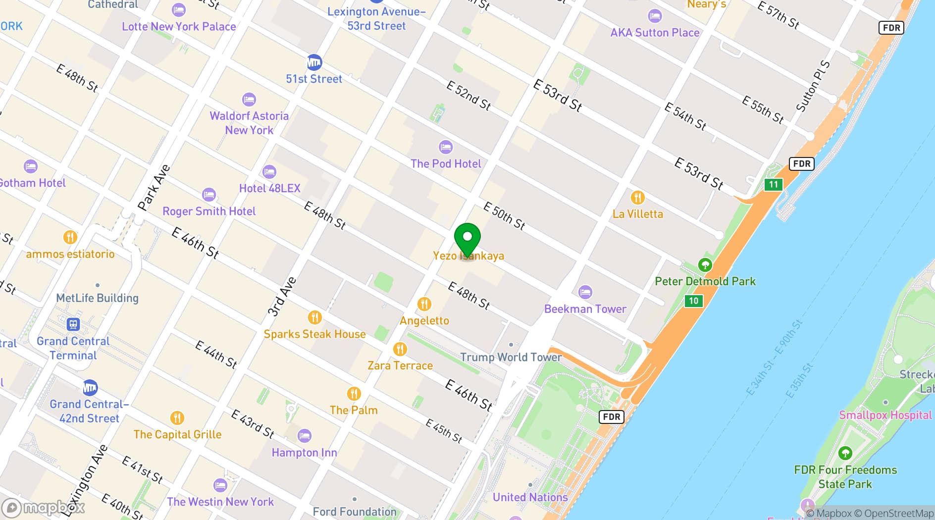 Map showing Lagos Restaurant and Lounge