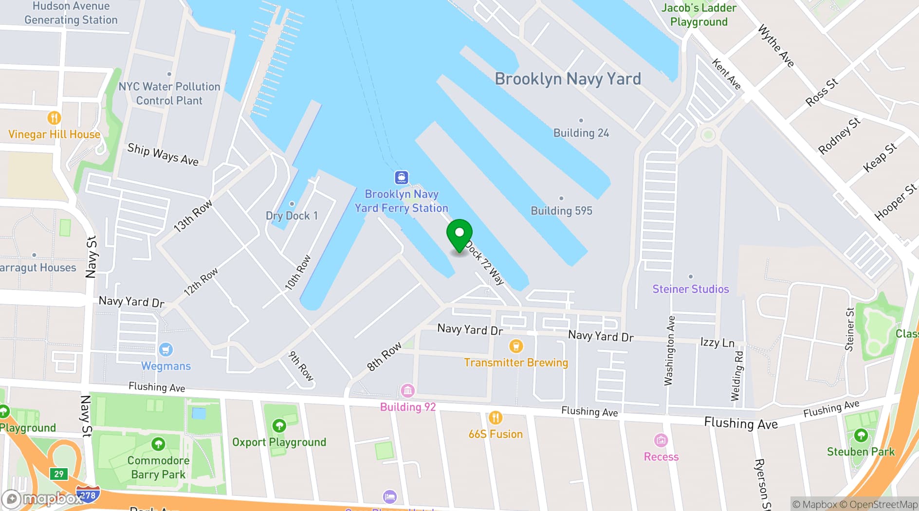 Map showing Dock 72