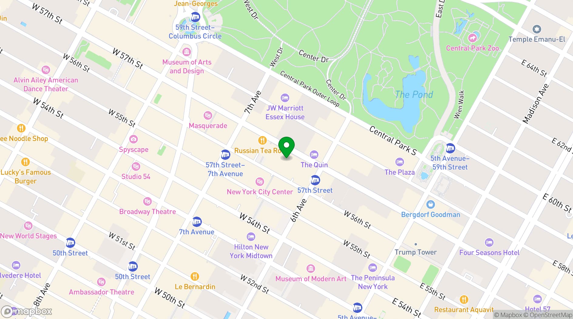 Map showing 1 Hotel Central Park