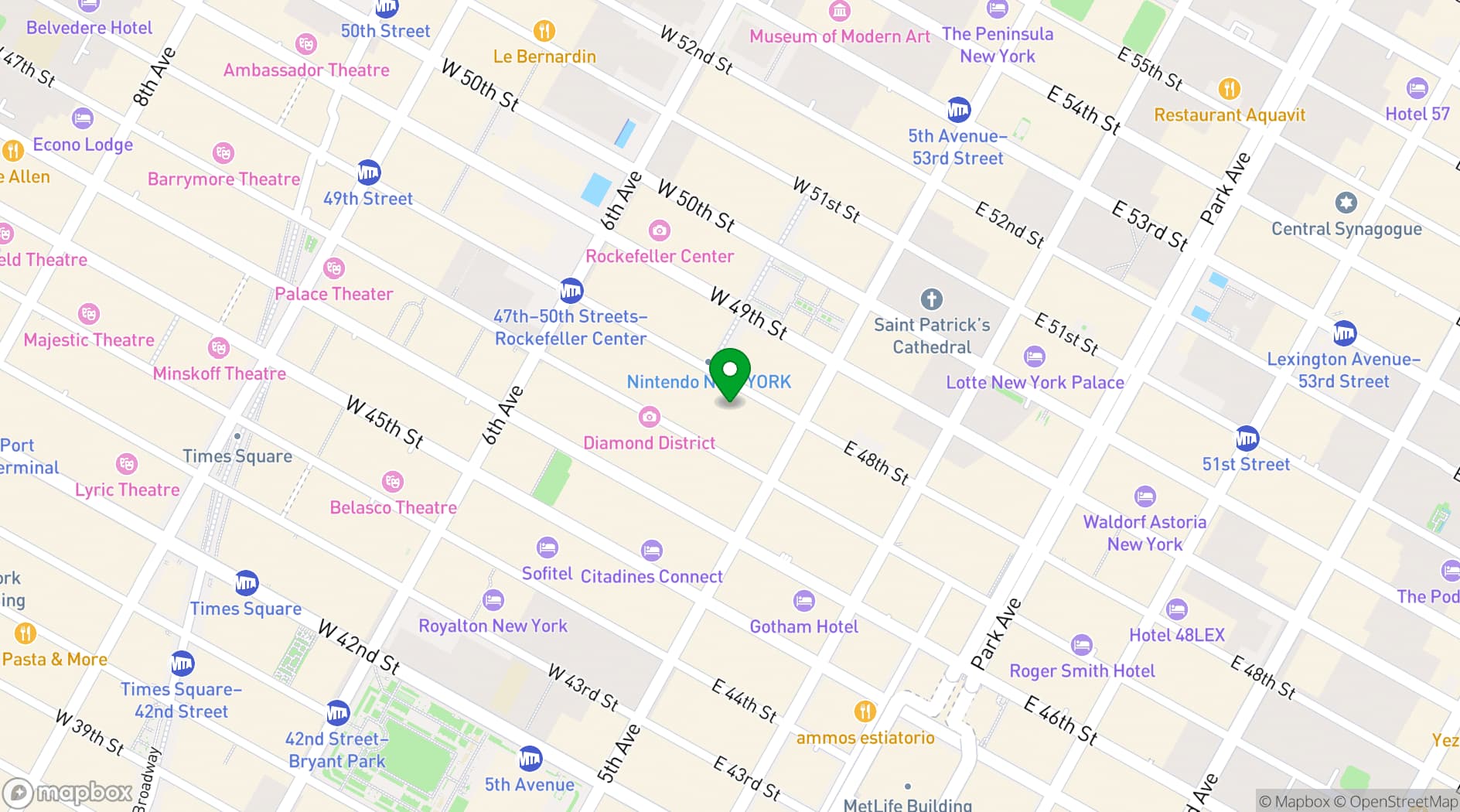 Map showing Convene 1221 6th Ave