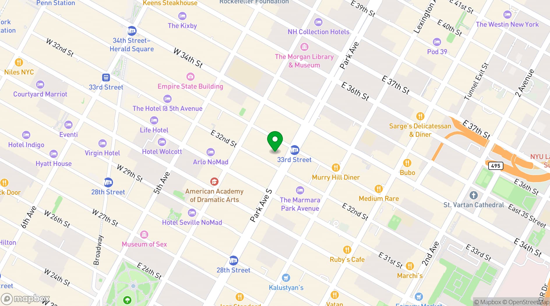 Map showing Ultra-Modern Hi-Tech Meeting and Event Venue NYC