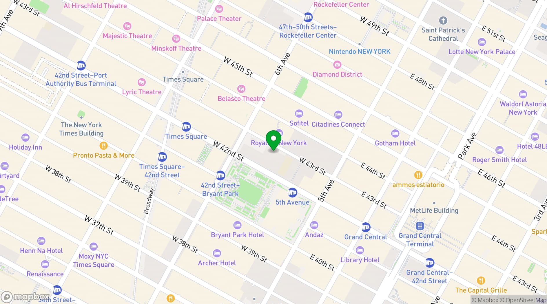Map showing STK Steakhouse
