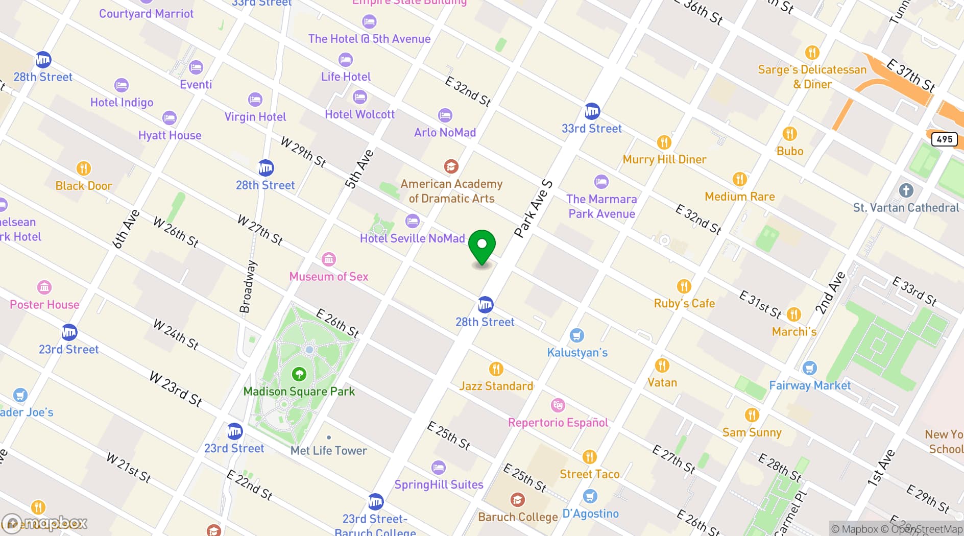 Map showing Royalton Park Avenue