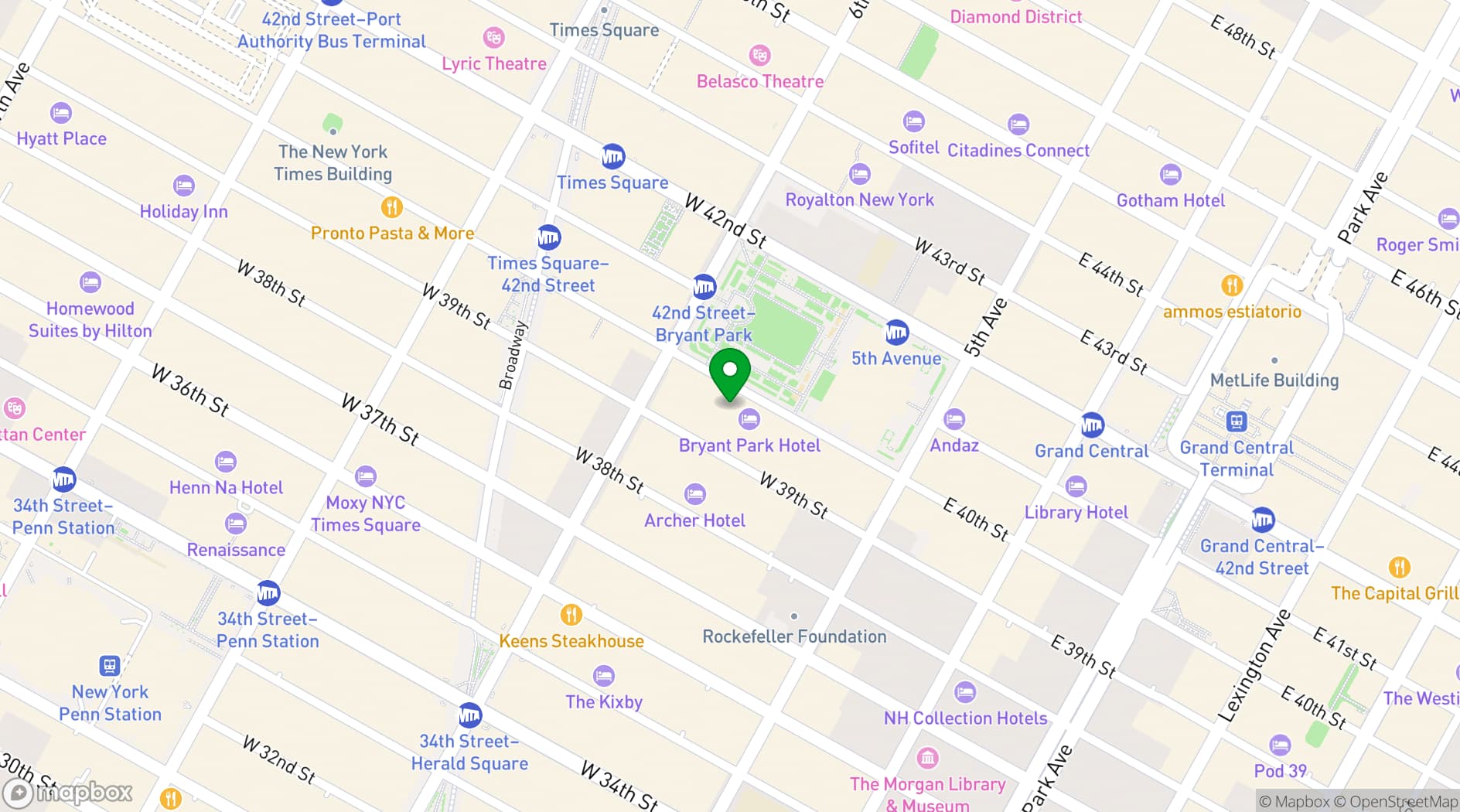 Map showing GH Venues