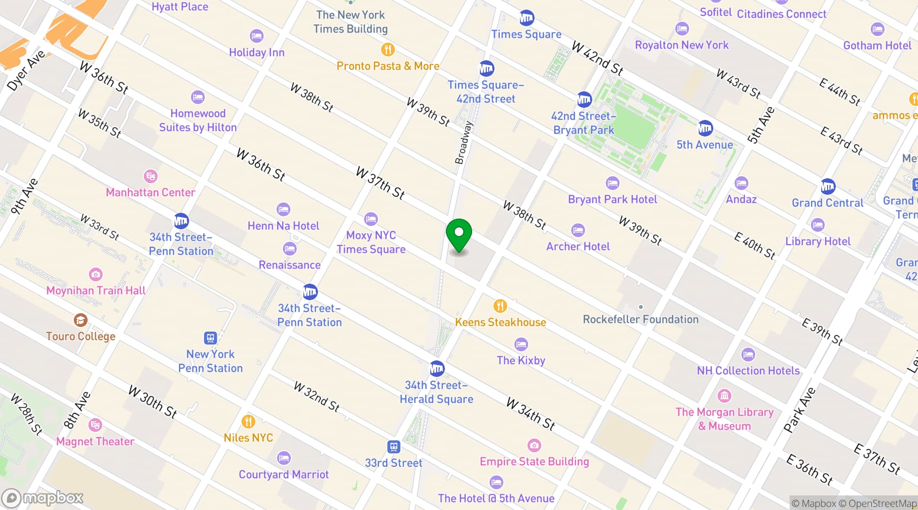 Map showing Gotham Hall