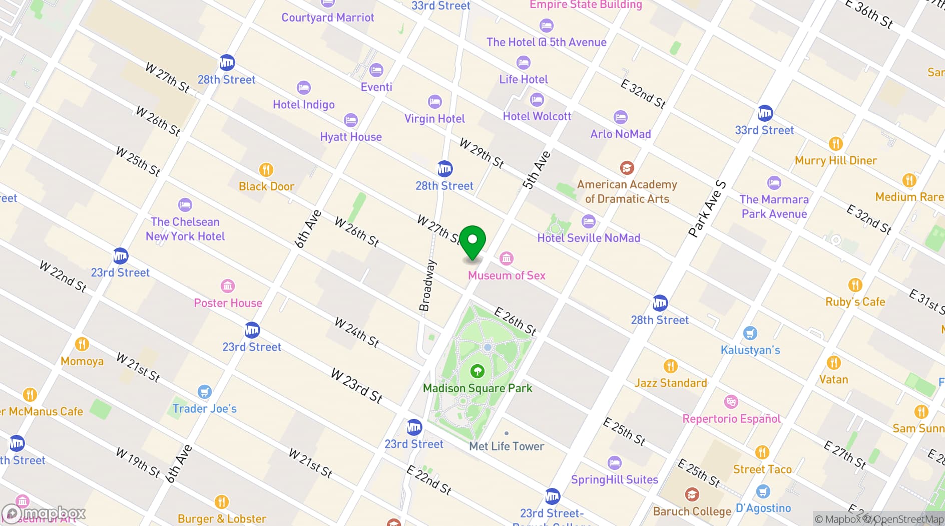 Map showing 230 Fifth