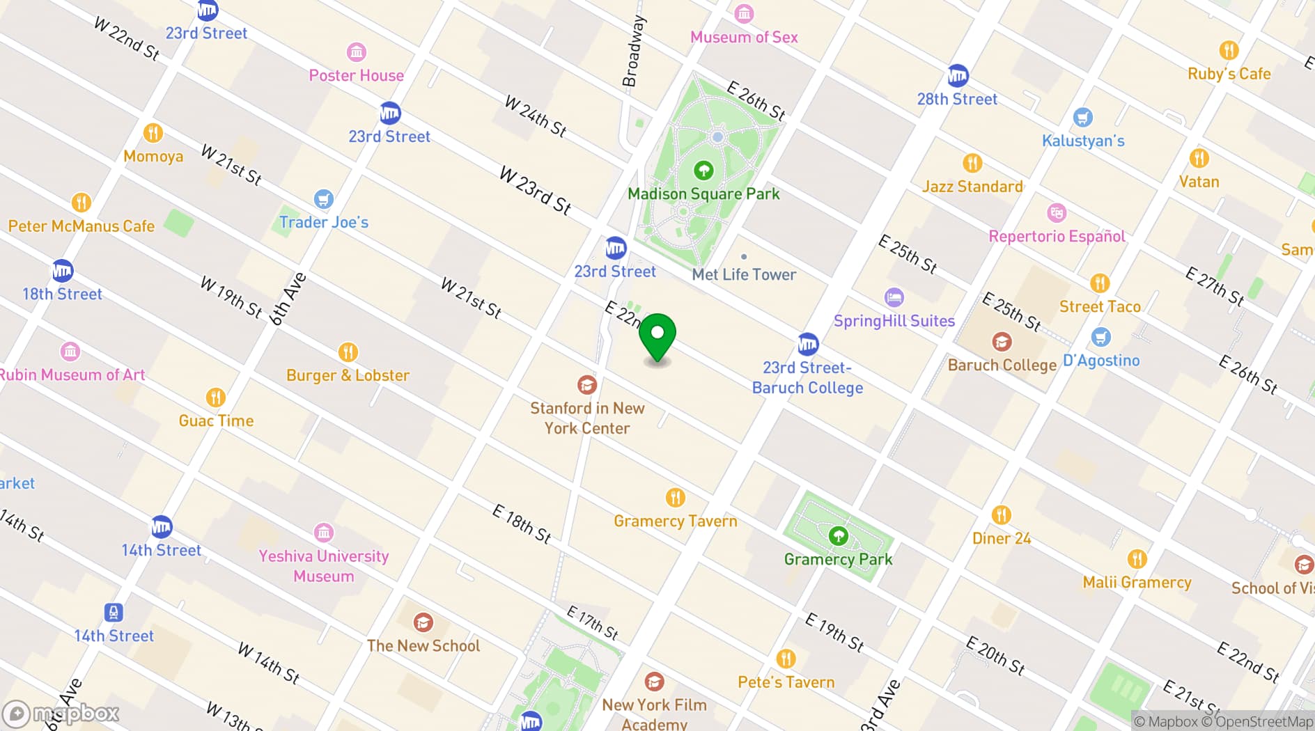 Map showing Union Square Loft