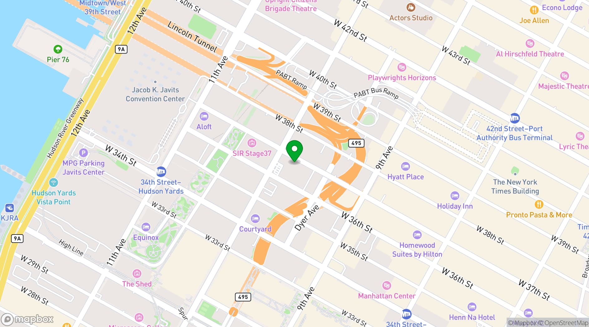 Map showing The DiMenna Center for Classical Music