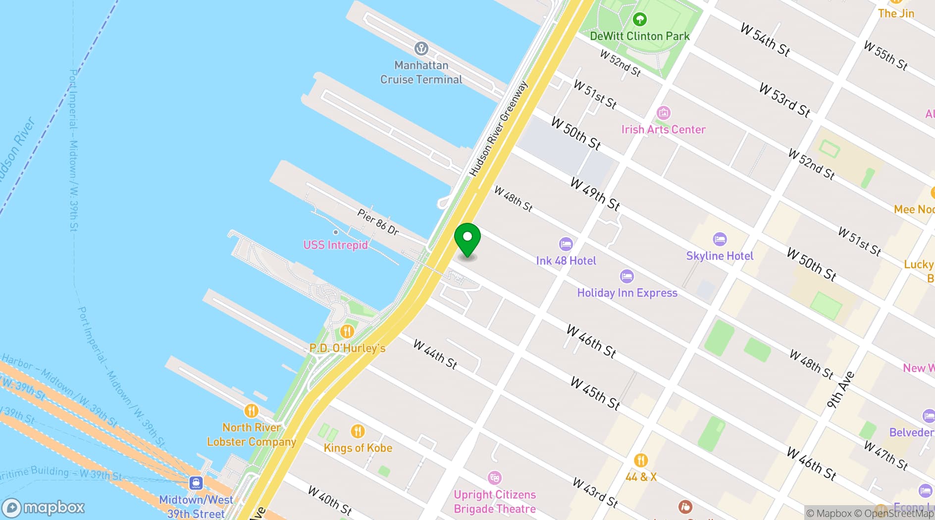 Map showing Clinton Mercantile