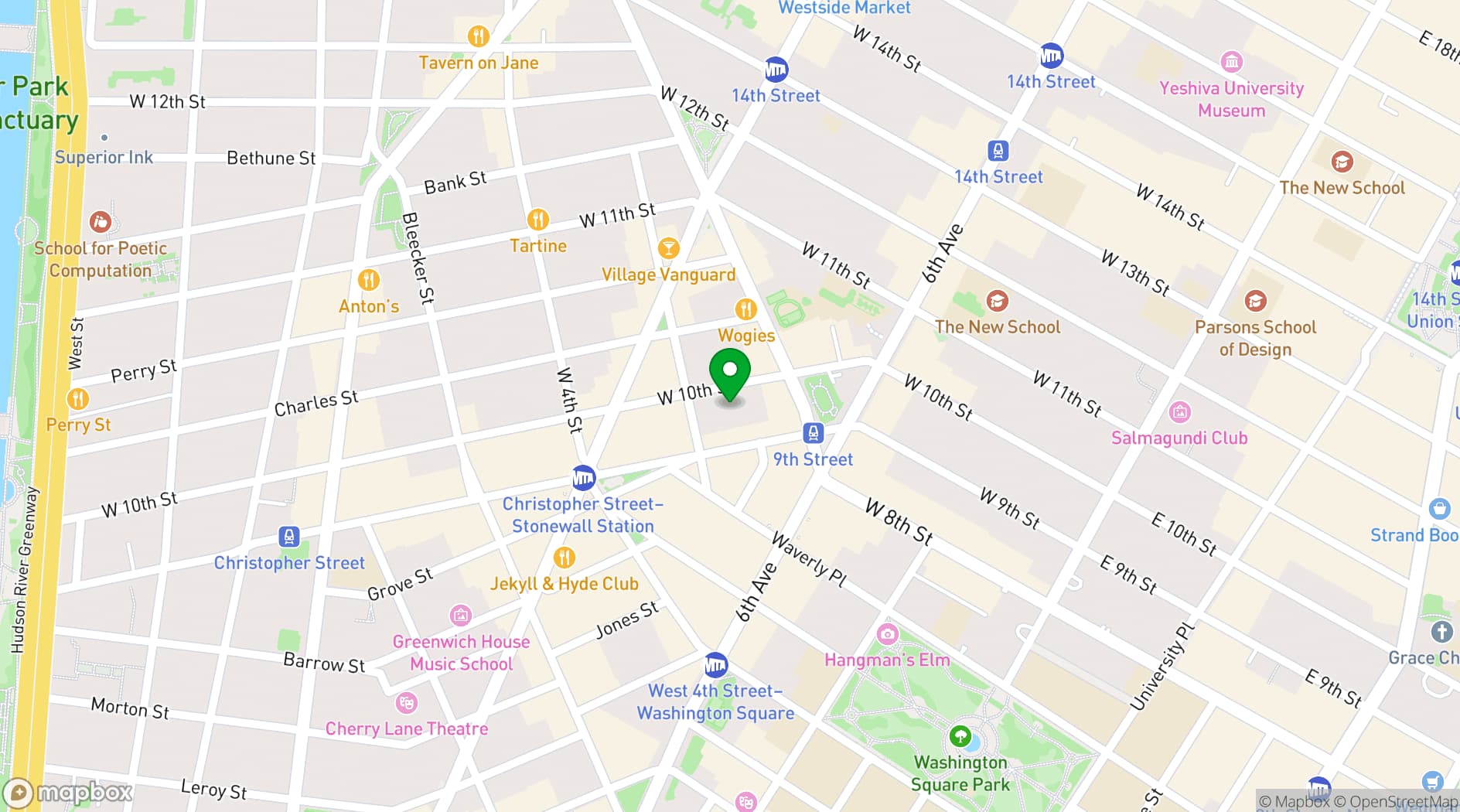 Map showing Carriage House