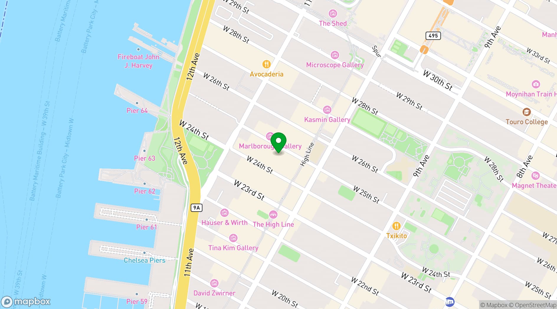 Map showing The Loft at White Space Chelsea