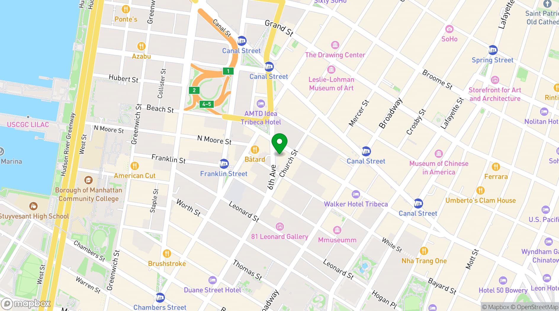 Map showing The Django