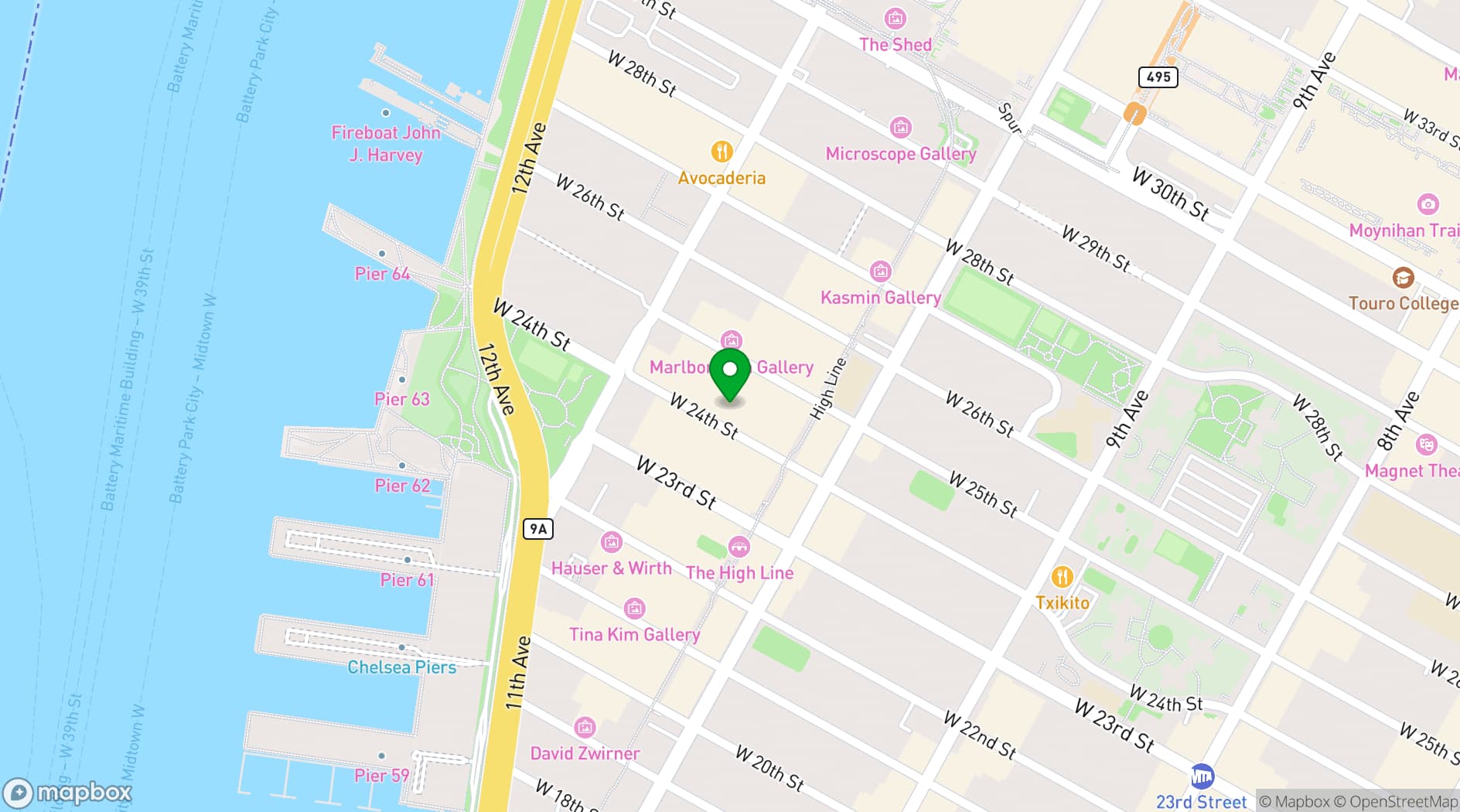 Map showing Studio 525