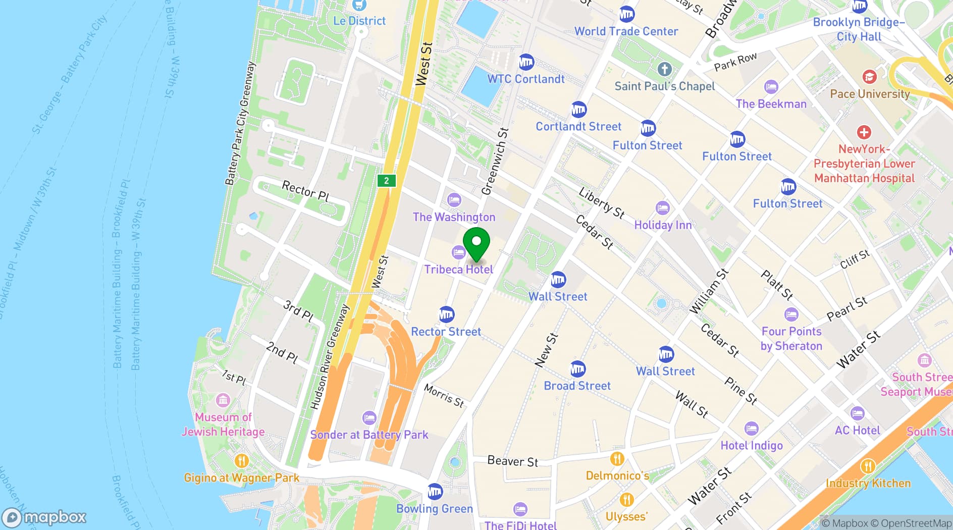 Map showing Convene WorkPlace
