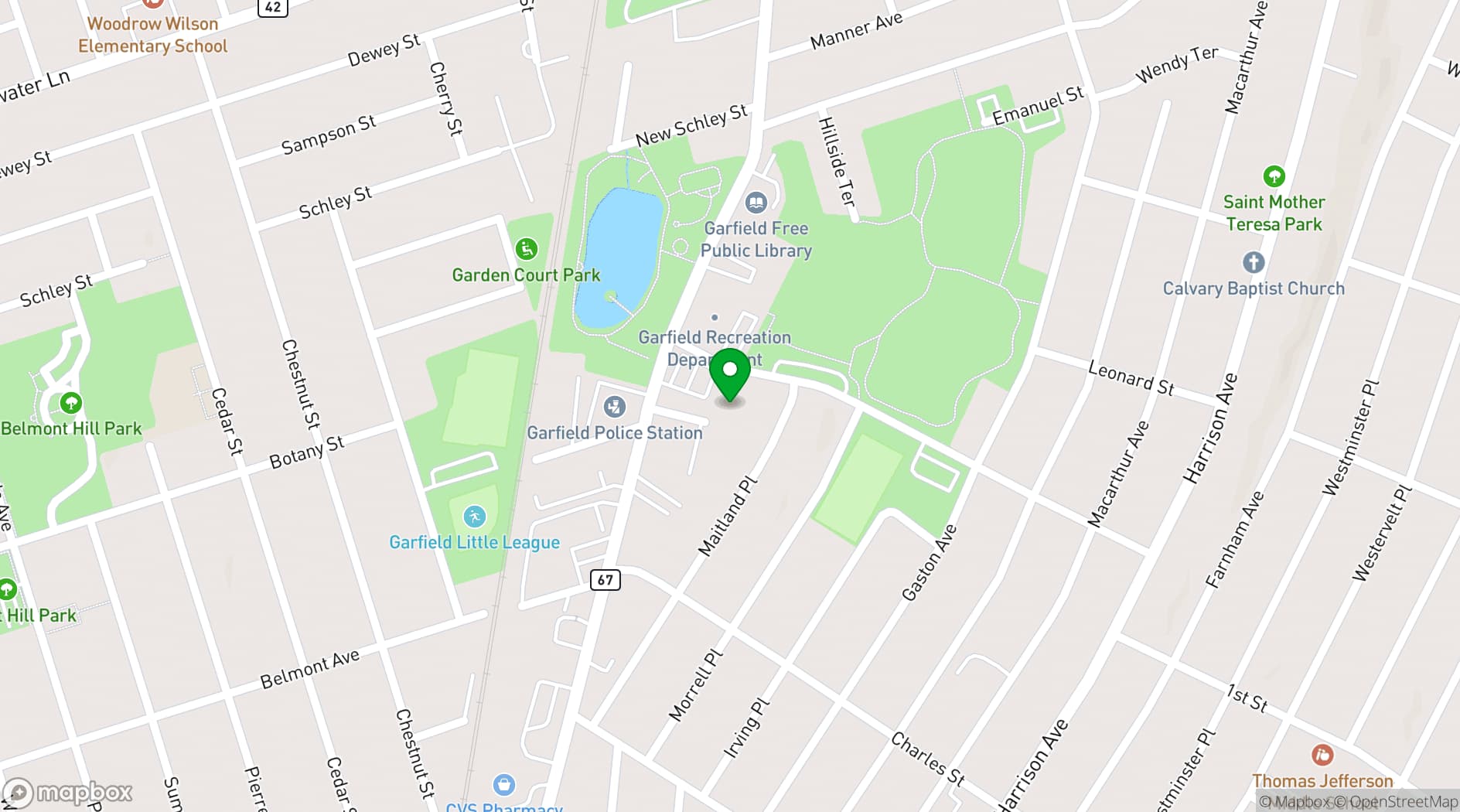 Map showing Royal Manor