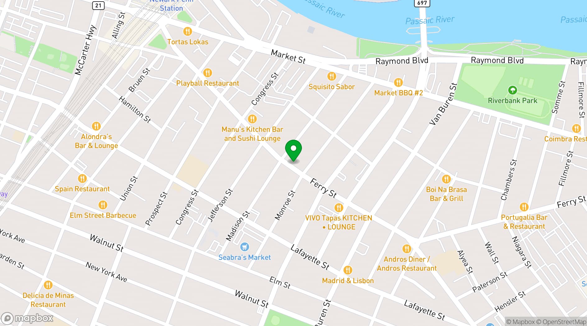 Map showing Adega Grill
