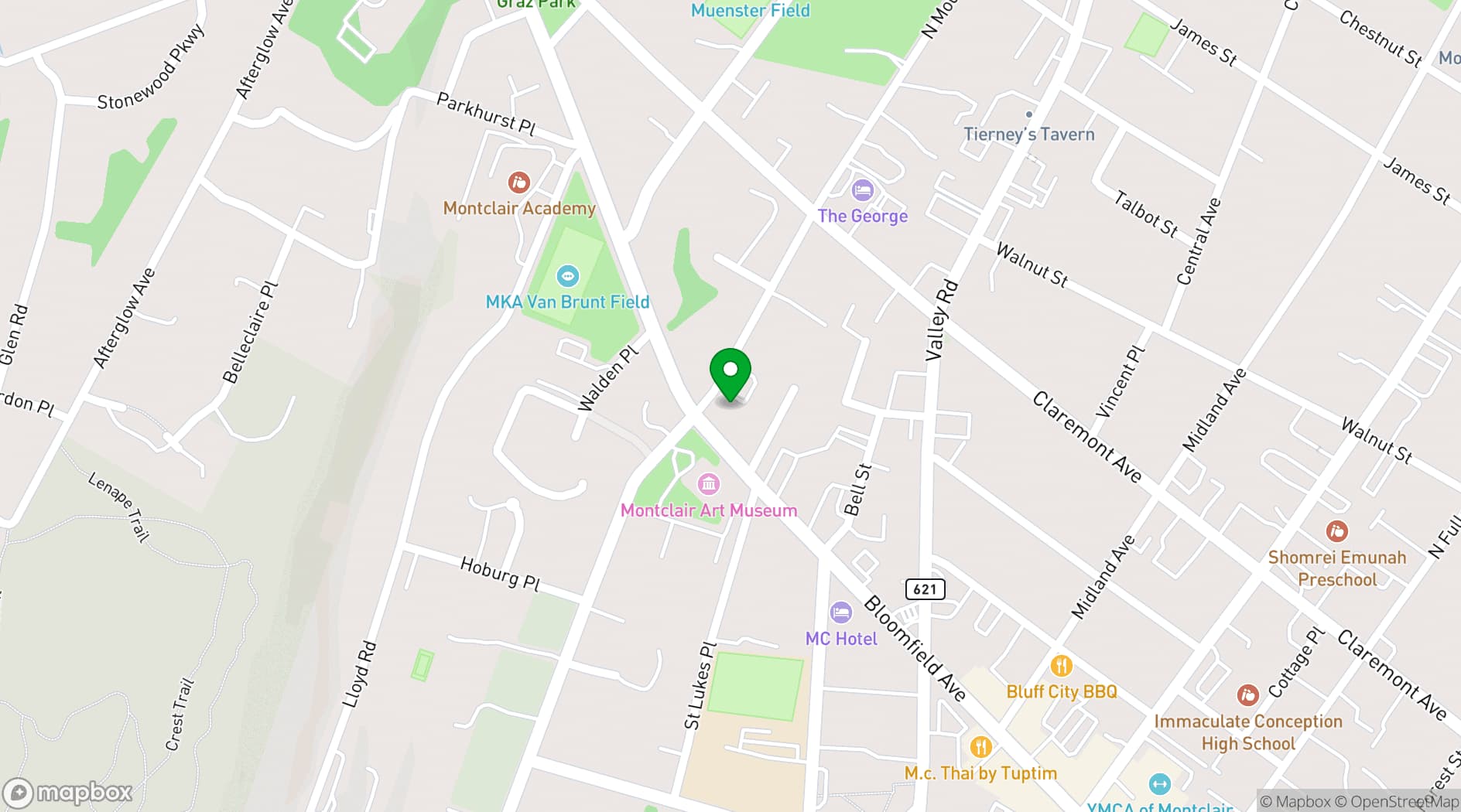 Map showing THE GEORGE