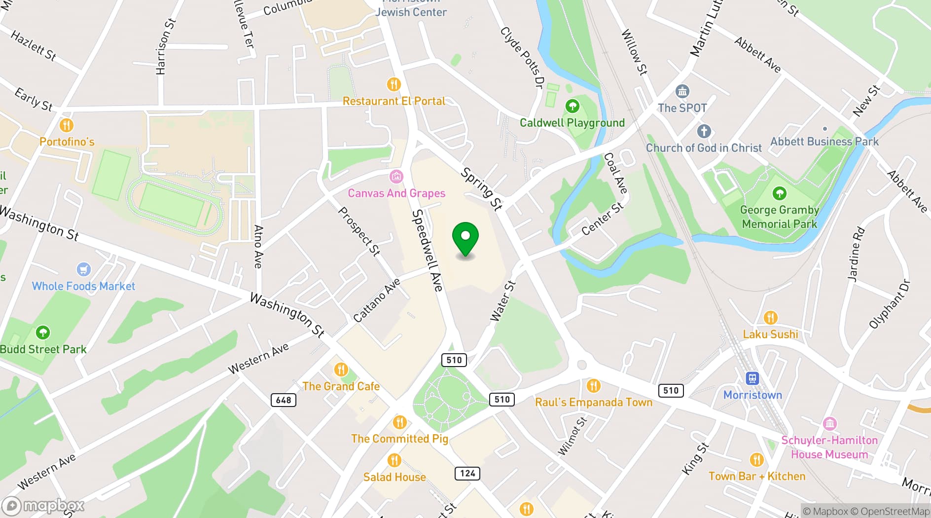 Map showing The Hyatt Regency Morristown