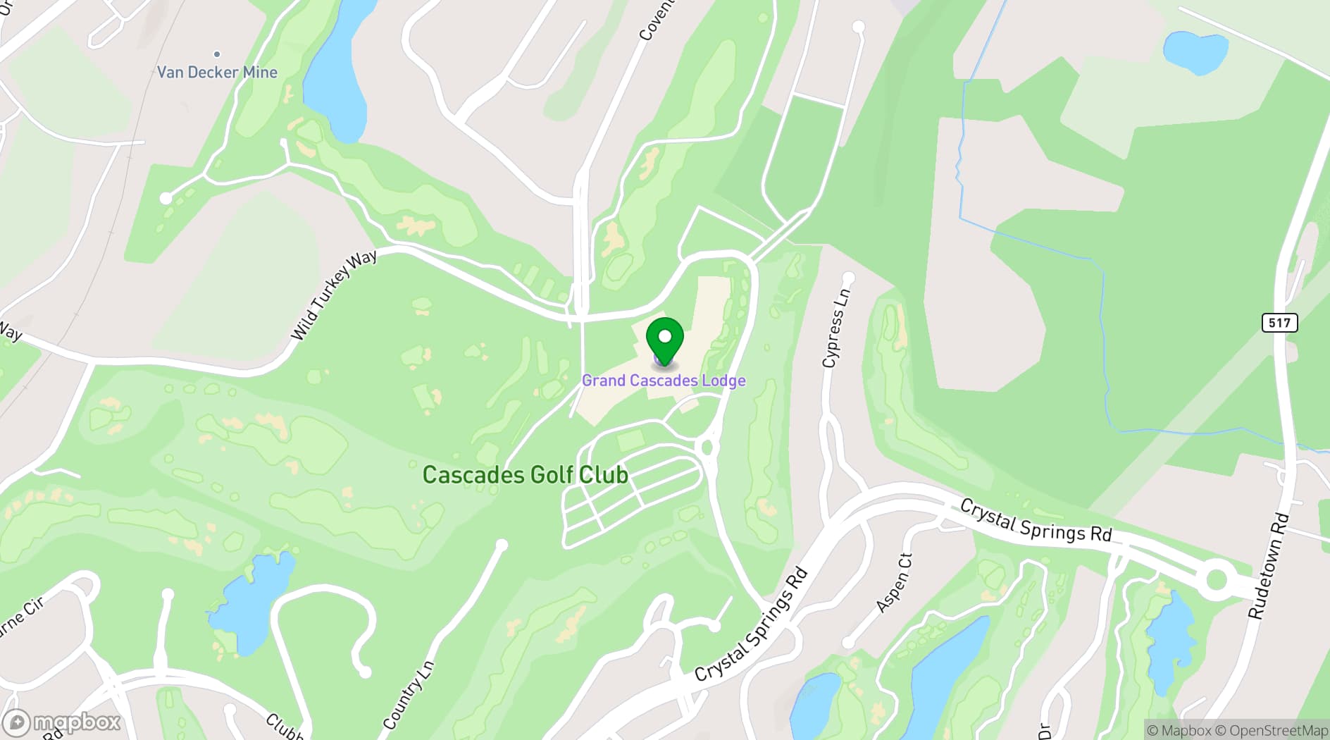 Map showing Crystal Sprig Resort