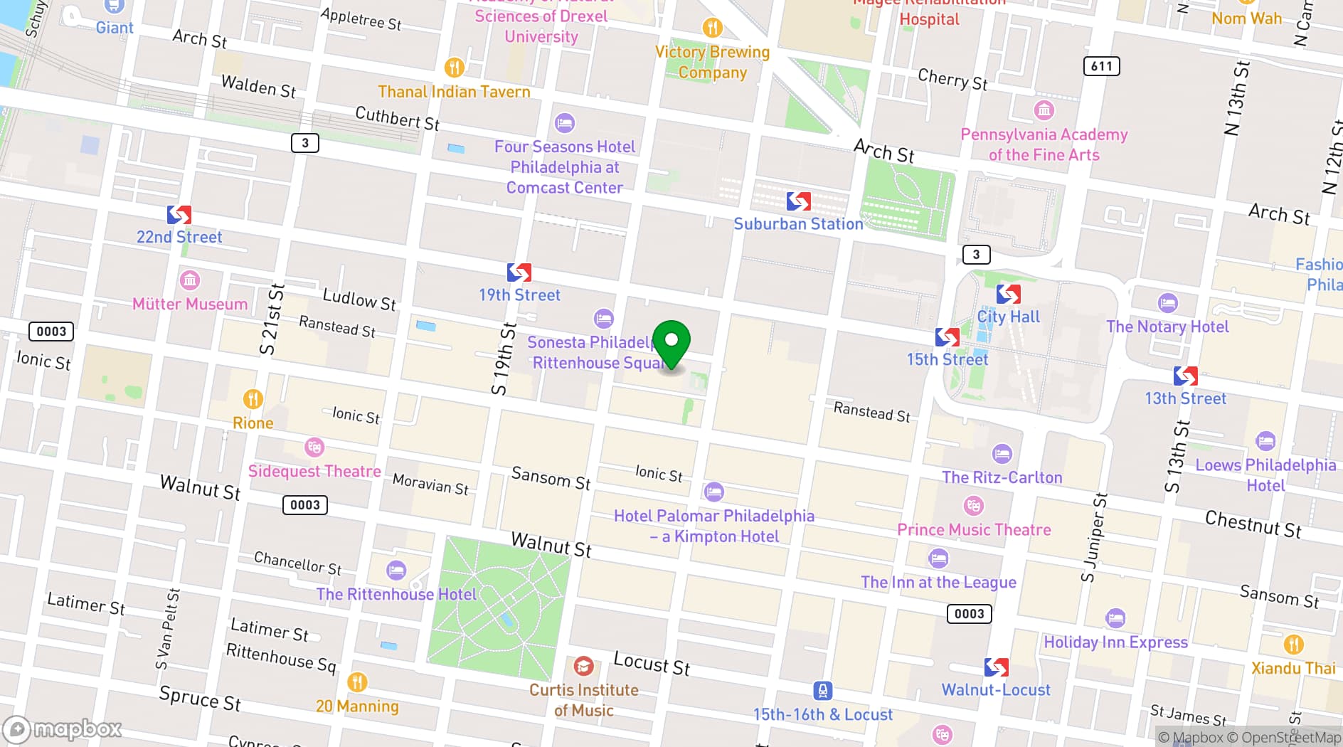 Map showing Convene Philadelphia