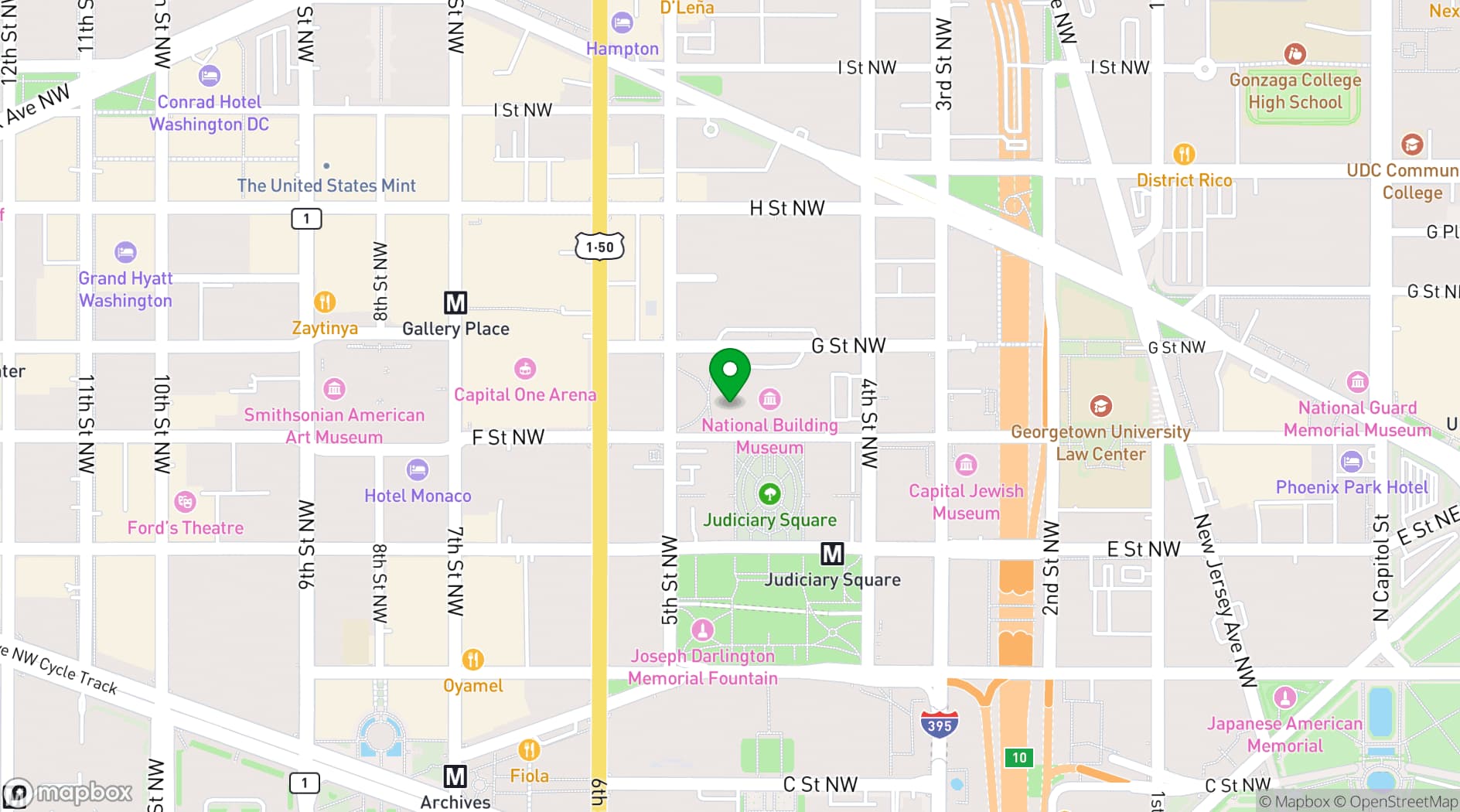 Map showing National Building Museum