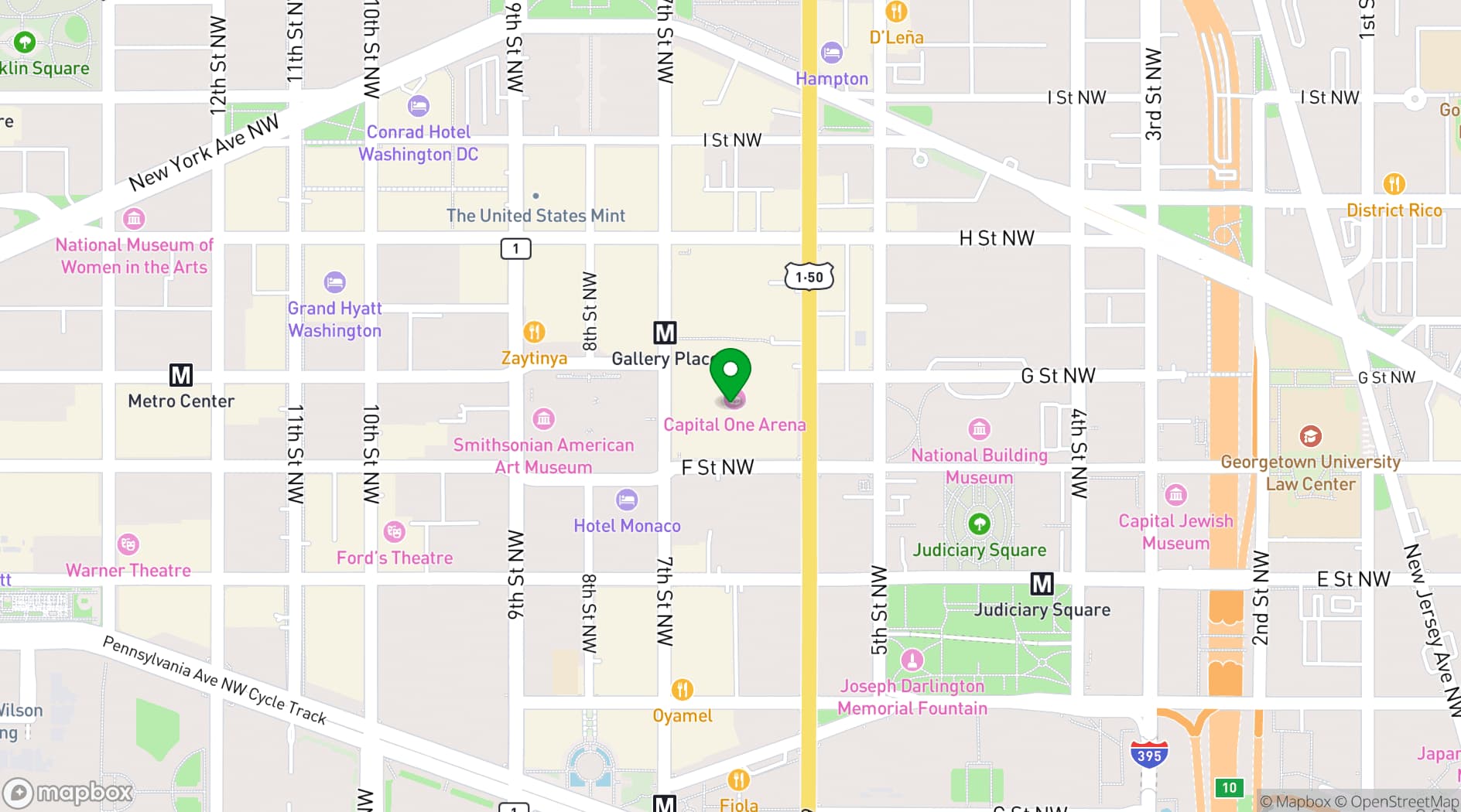 Map showing Caesars Sportsbook & Restaurant