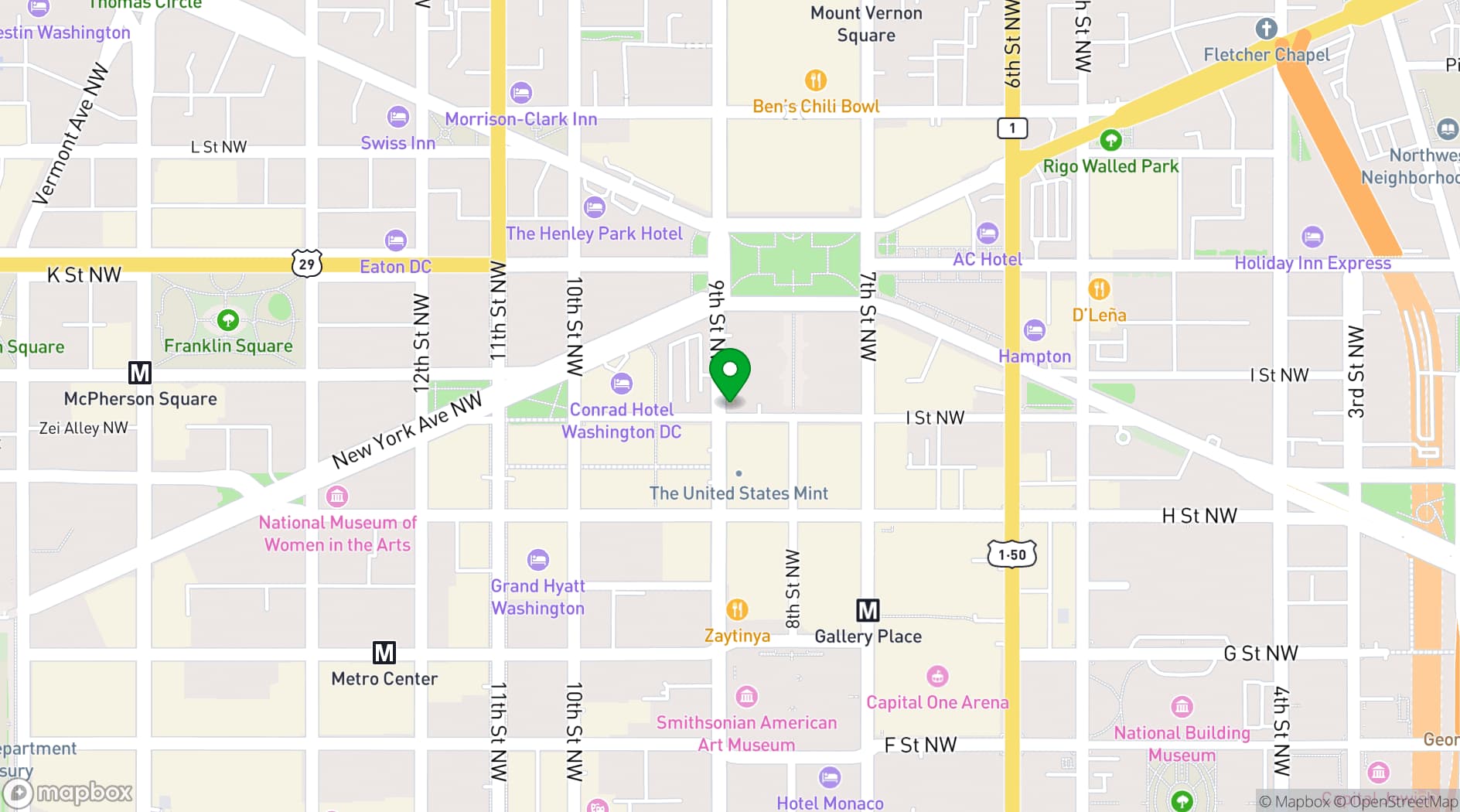 Map showing City Tap House