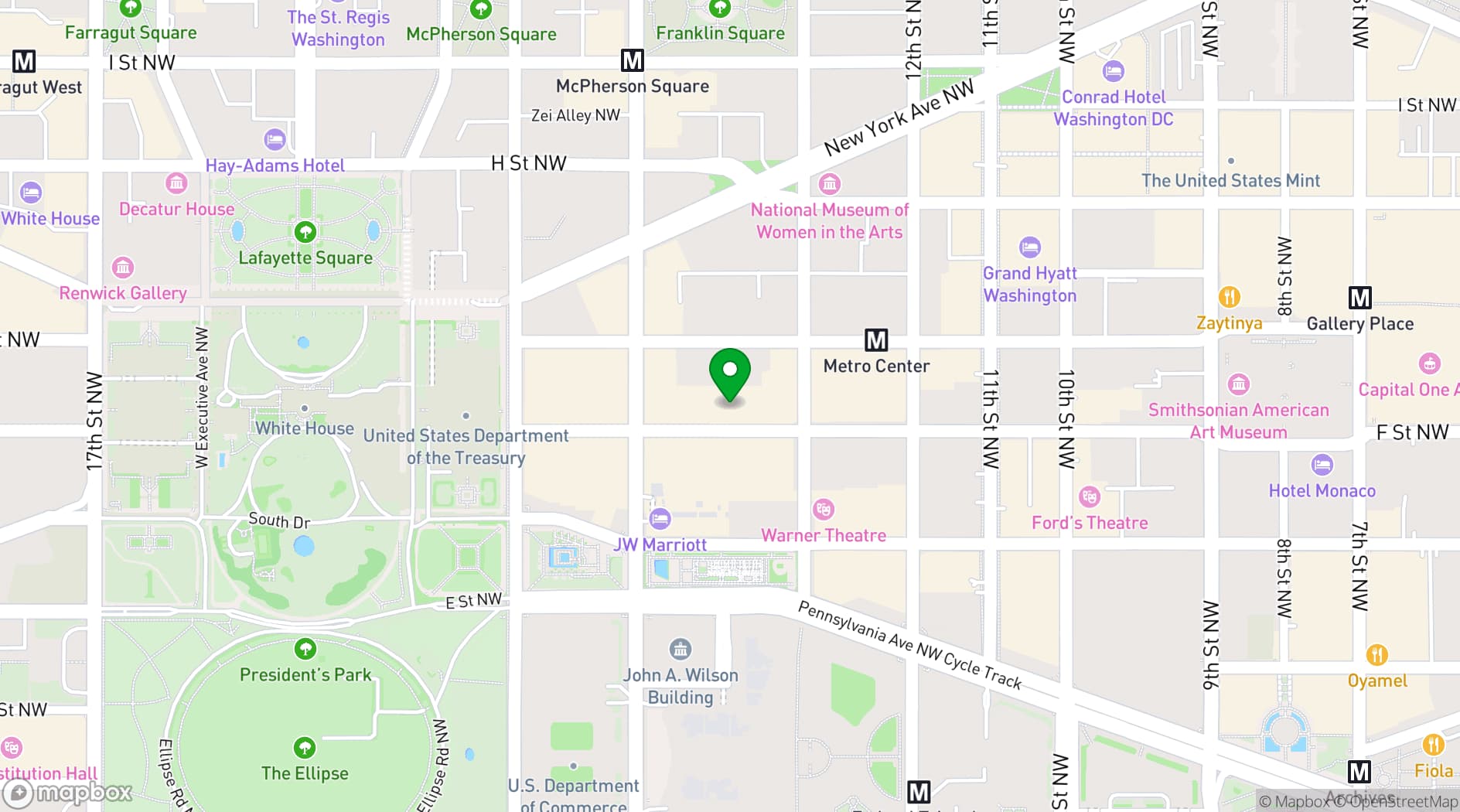 Map showing Proper 21 - F Street