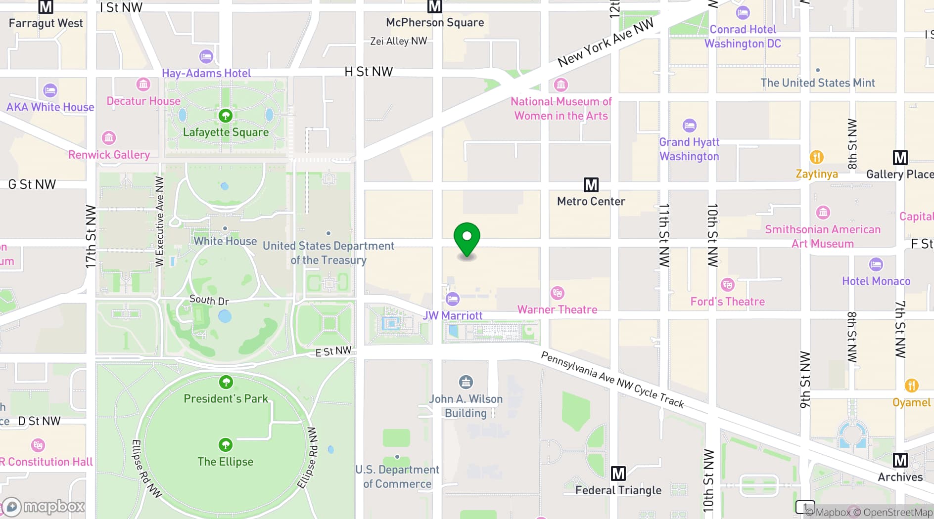 Map showing National Press Club