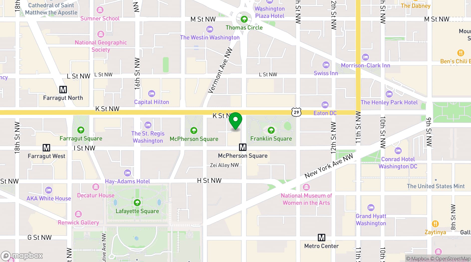 Map showing The Park at 14th