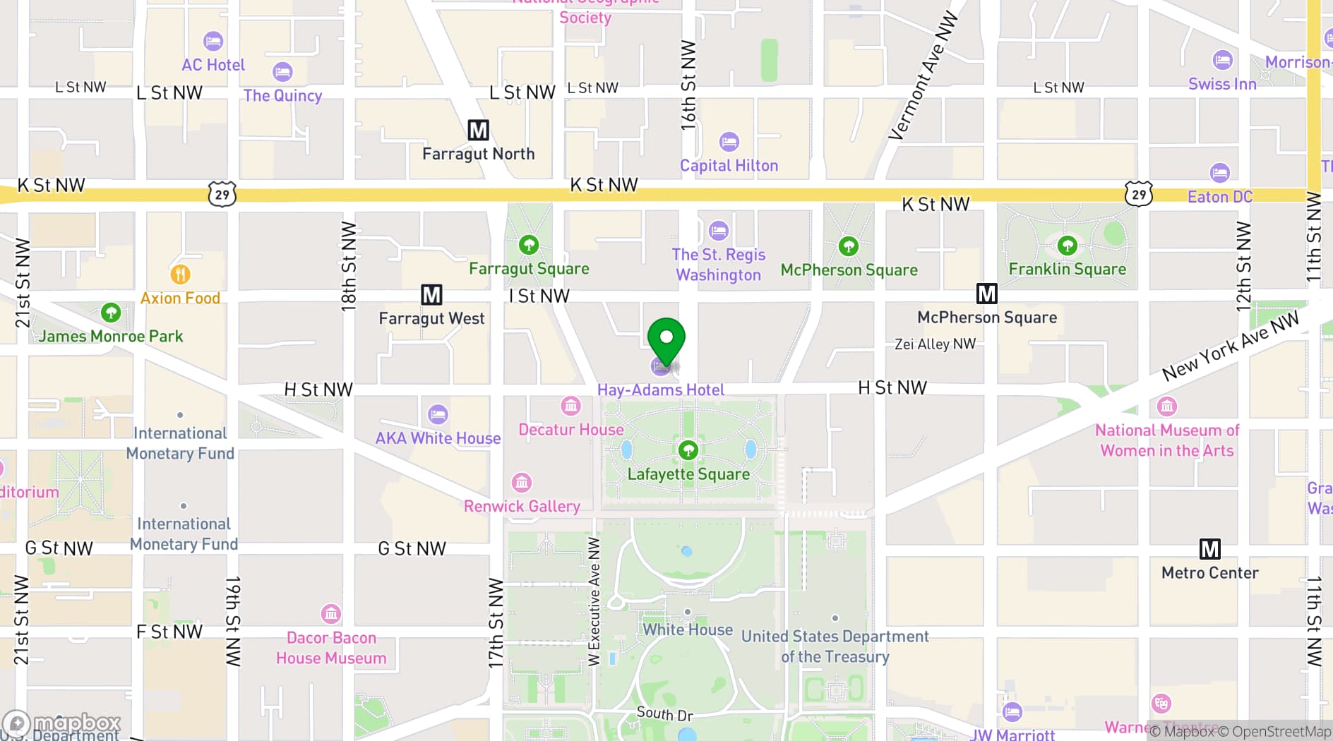 Map showing The Hay-Adams