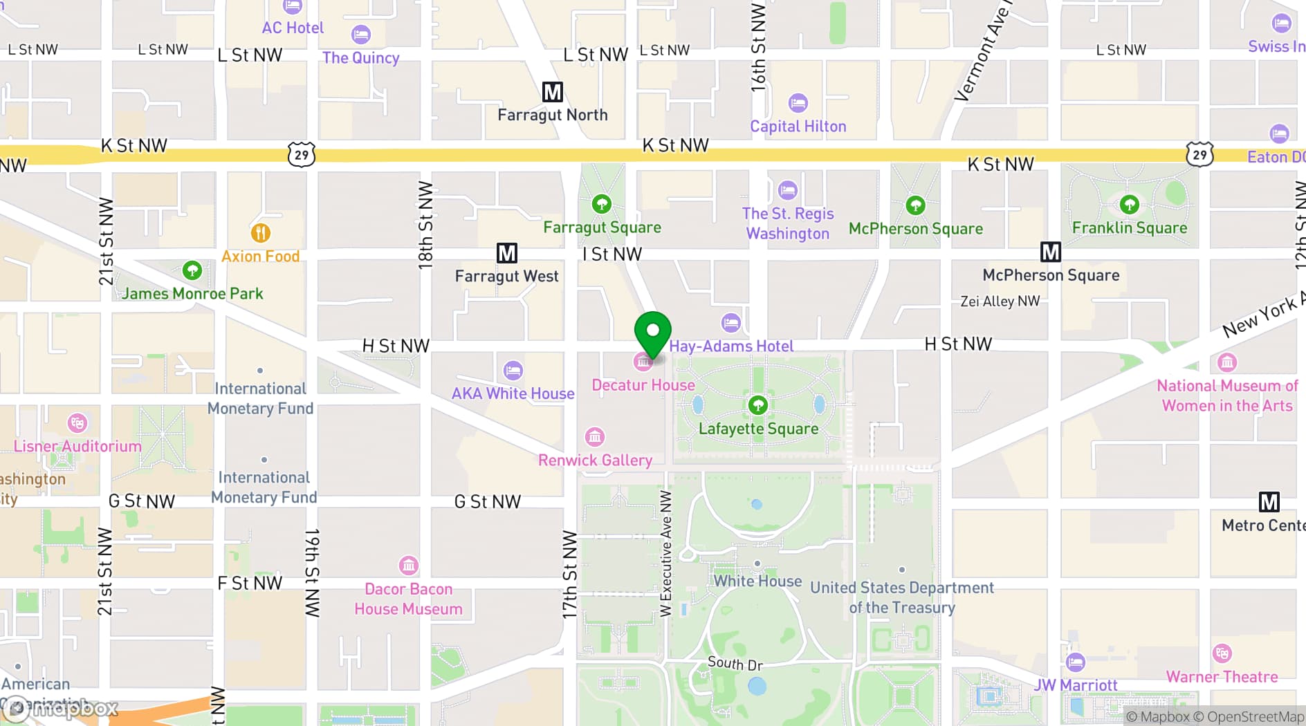 Map showing Decatur House