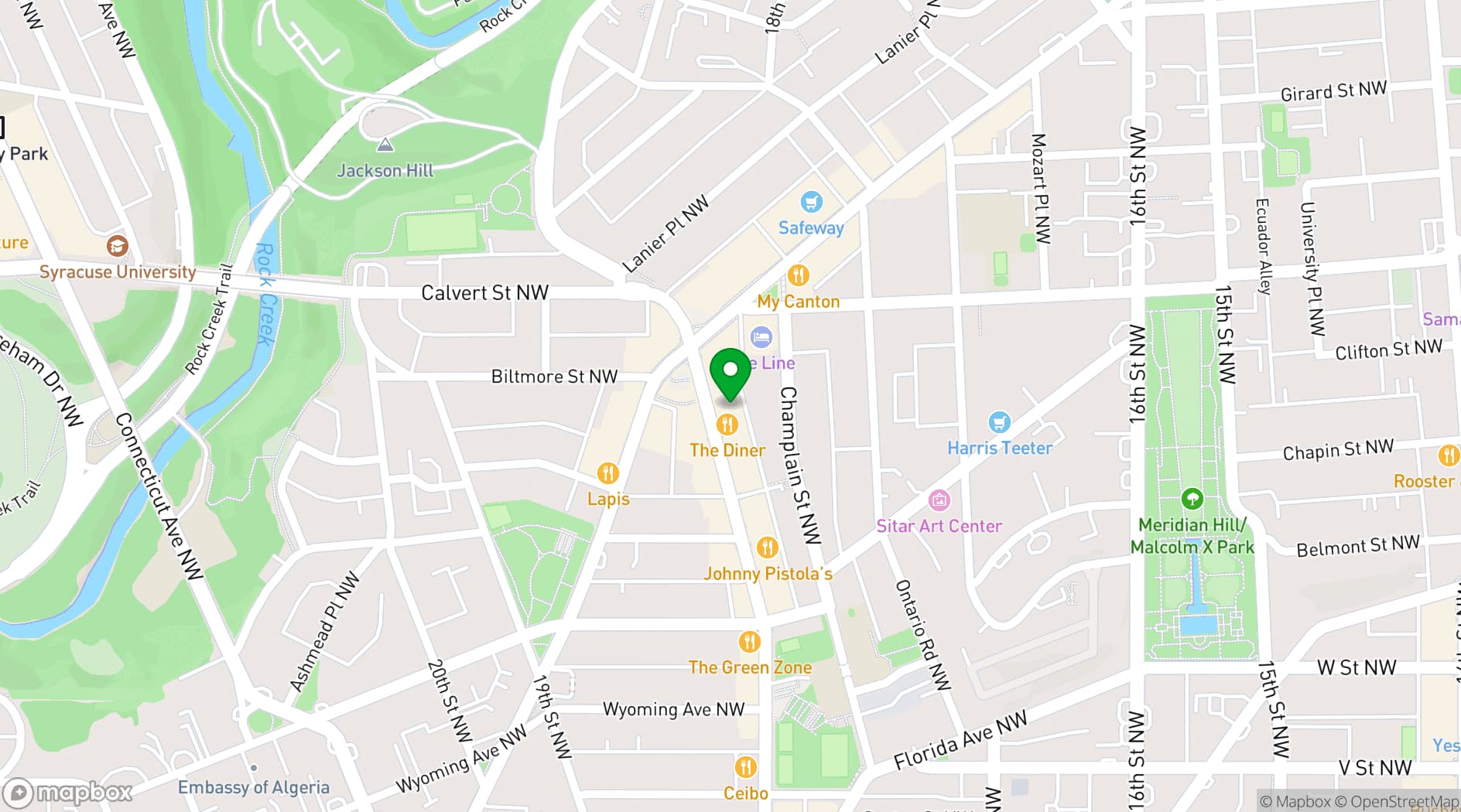 Map showing Madam's Organ