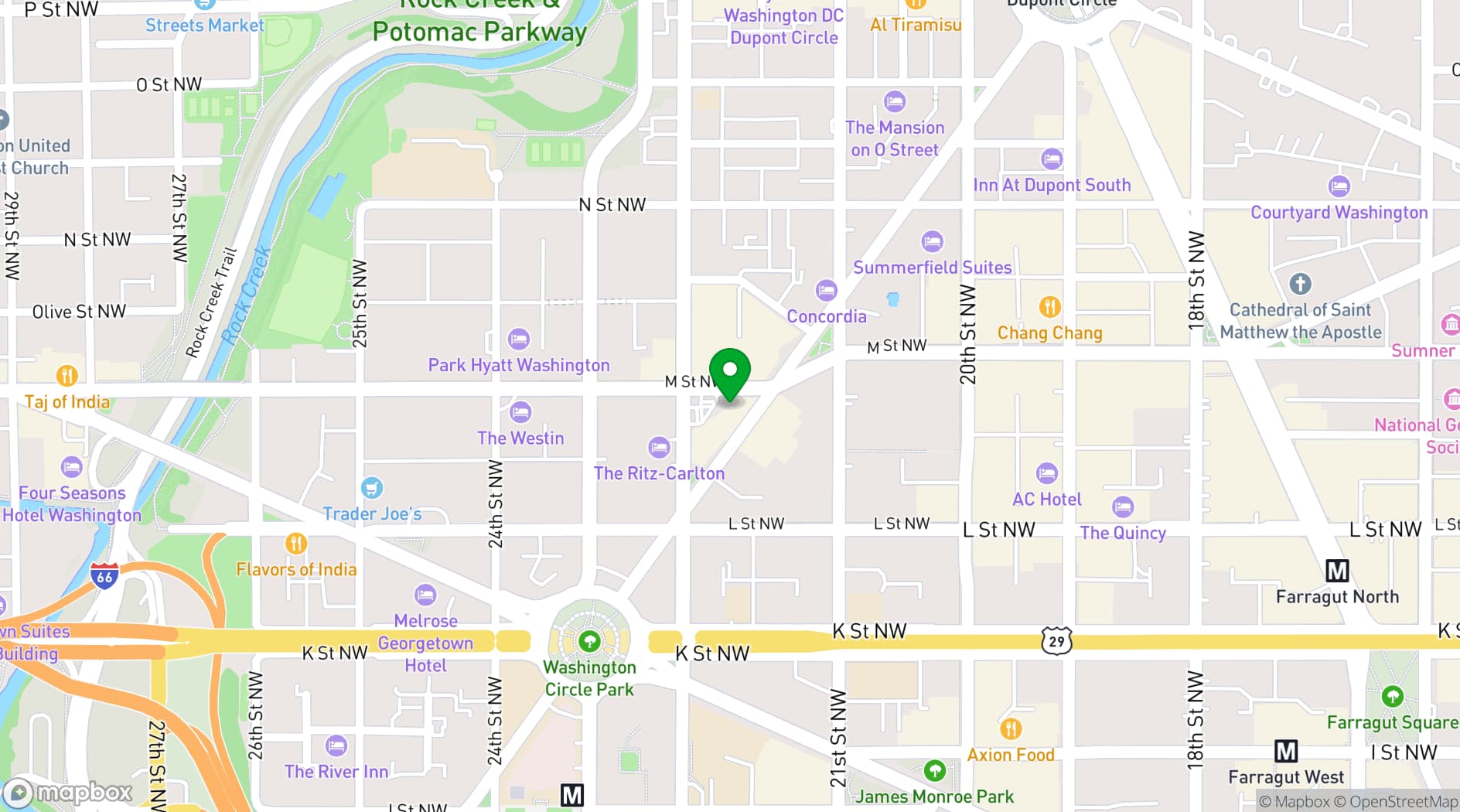Map showing Rasika West End